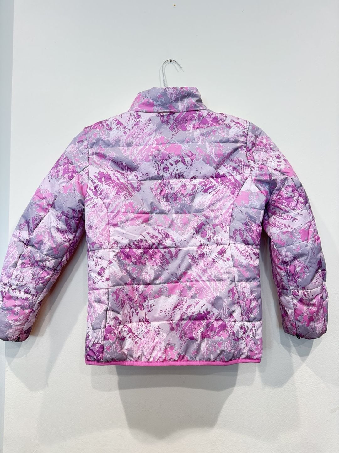Gerry Puffer Jacket M-10/12 Pink Abstract Print Full Zip Winter Coat 3