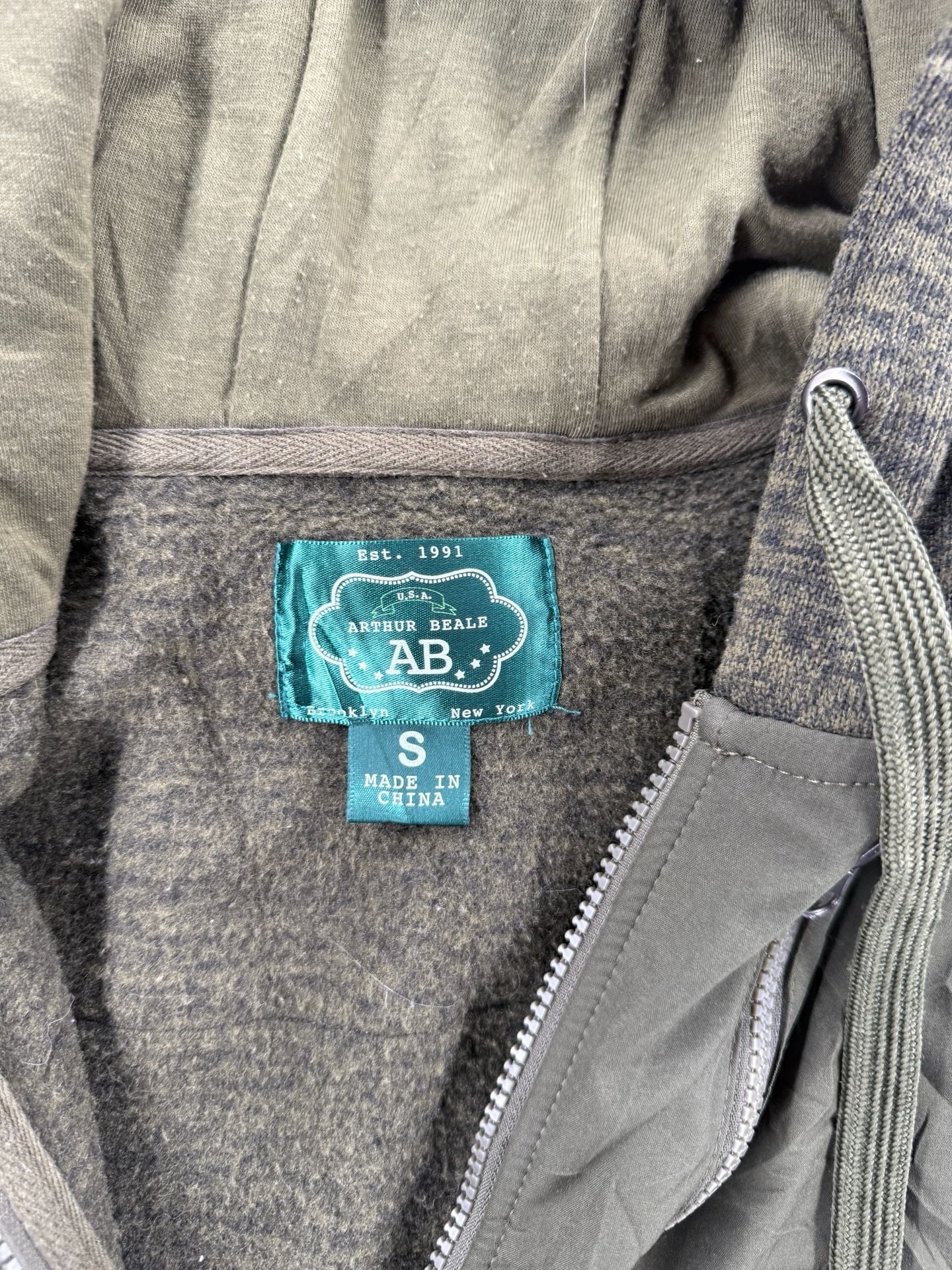 Arthur Beale AB Full Zip Hooded Fleece Jacket Size S Green 3