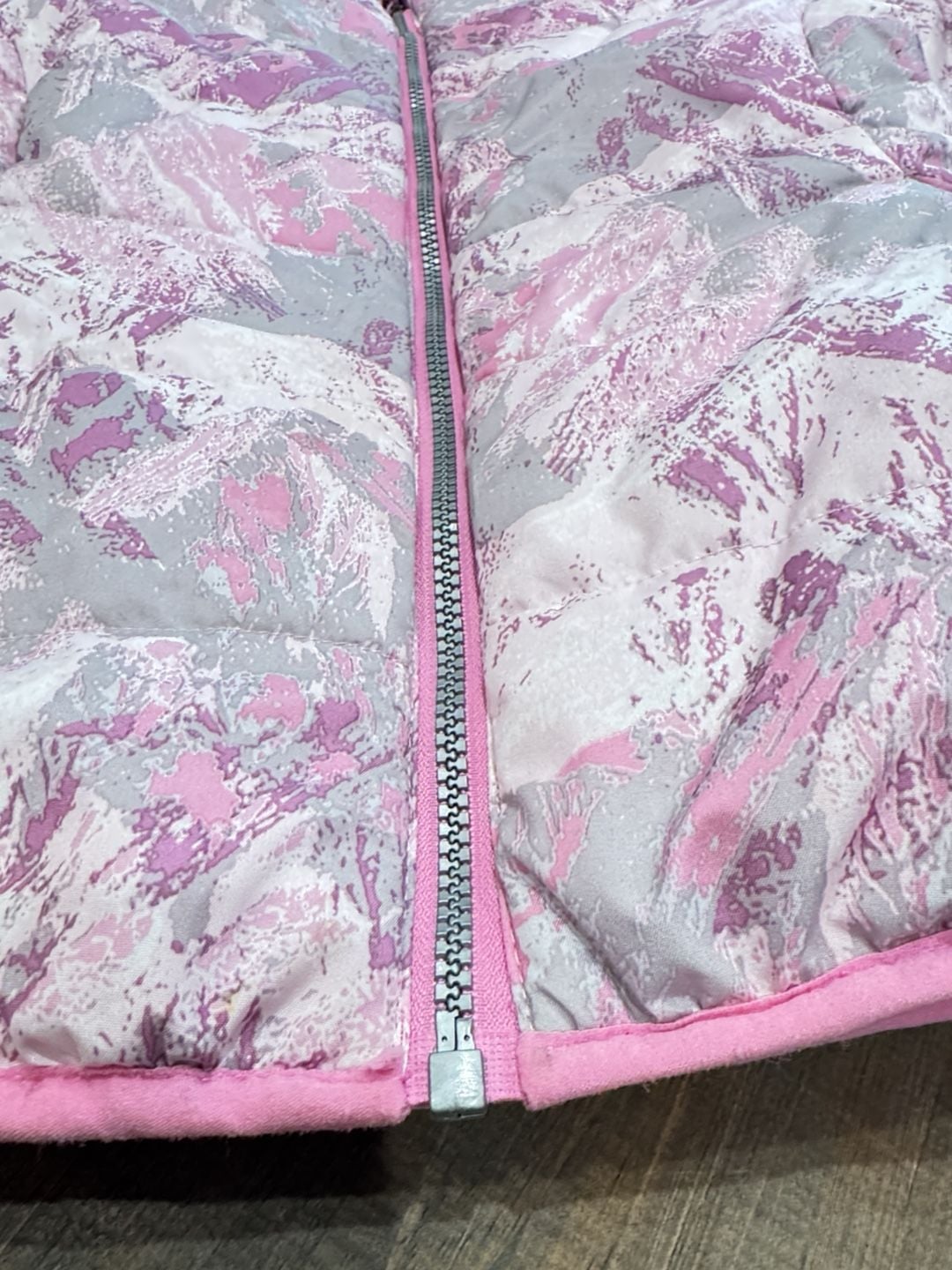 Gerry Puffer Jacket M-10/12 Pink Abstract Print Full Zip Winter Coat 4