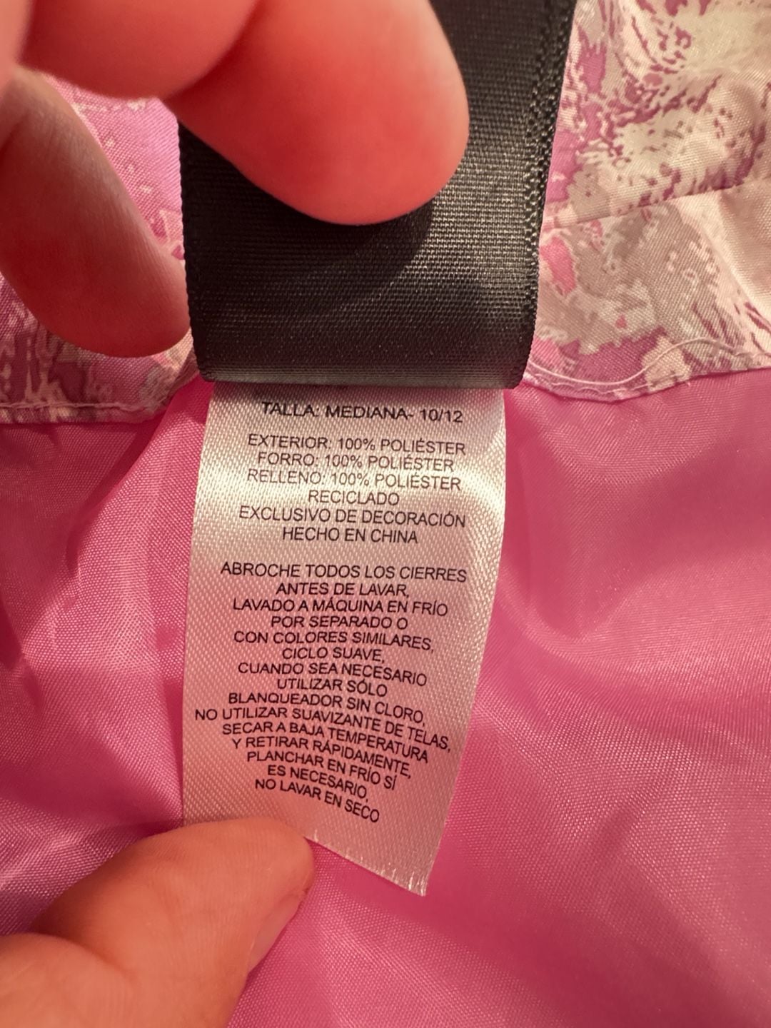 Gerry Puffer Jacket M-10/12 Pink Abstract Print Full Zip Winter Coat 8