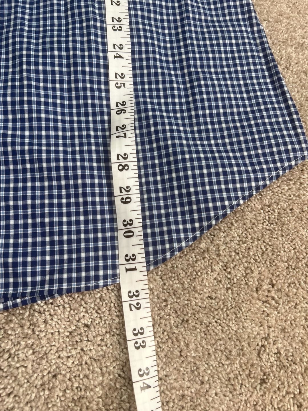 Ralph Lauren Button Down Shirt Size L Blue Gingham Slim Fit 10