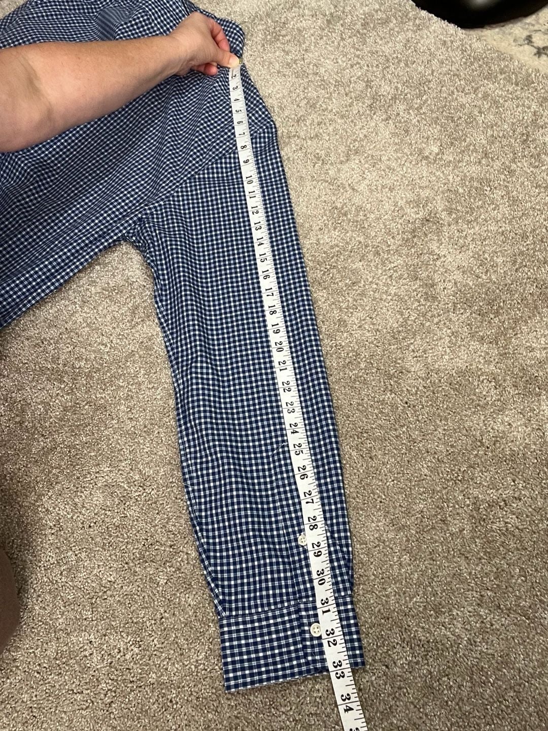 Ralph Lauren Button Down Shirt Size L Blue Gingham Slim Fit 11