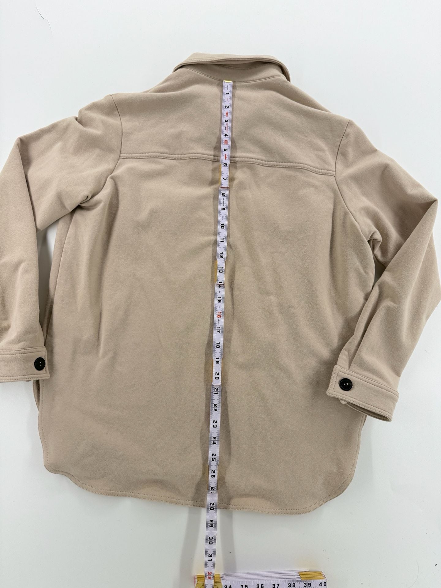 Circolo 1901 Women Italy 44 US 8 Beige Cotton Stretch Shacket Overshirt Jacket 5