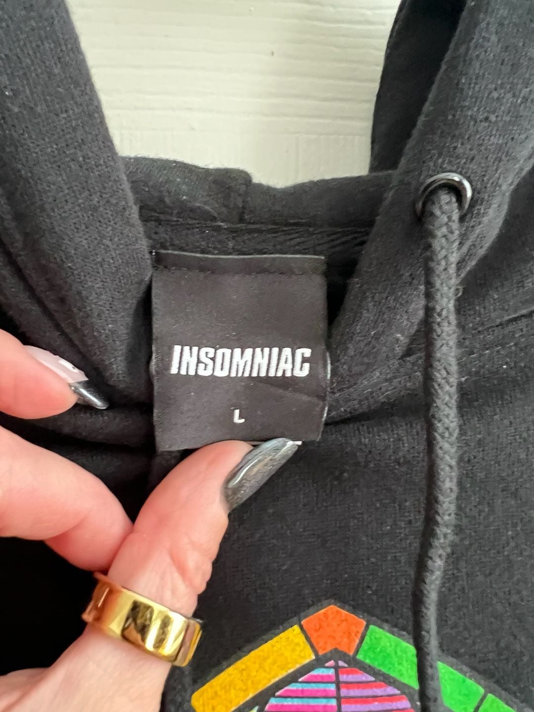 Insomniac EDC Festival Hoodie Size L Black All Are Welcome Here Lineup 7