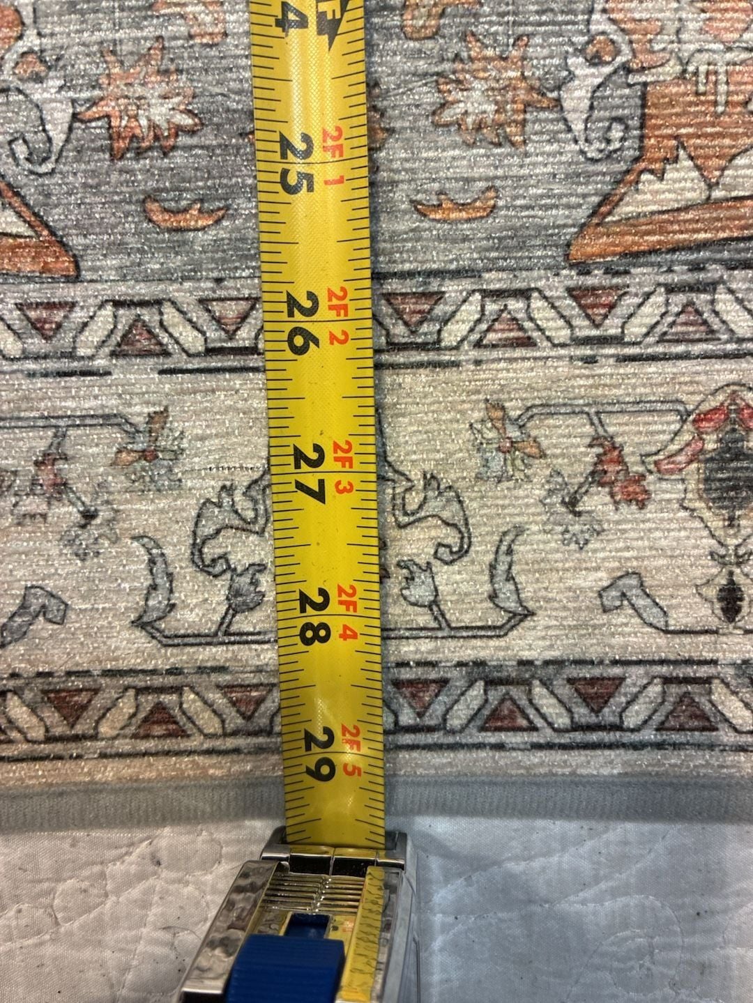Boho Persian Area Rug Runner Grey Orange Ornate Non-Slip Backing 8