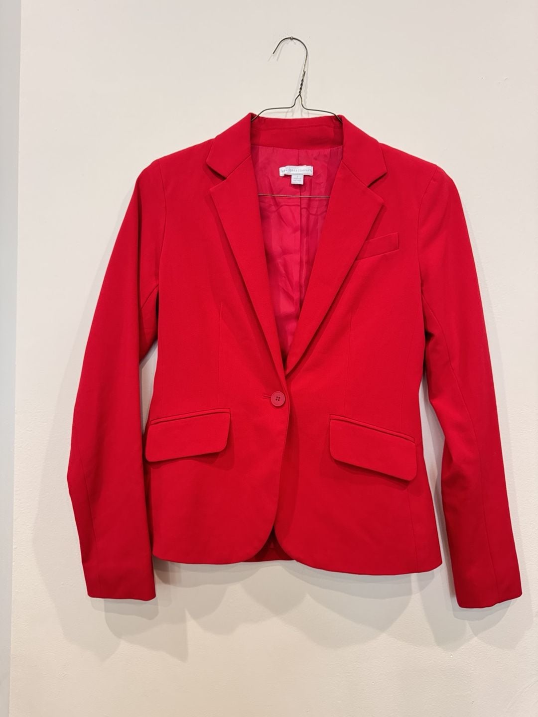 New York & Company Blazer Size 2 Red Single Button Lined 3