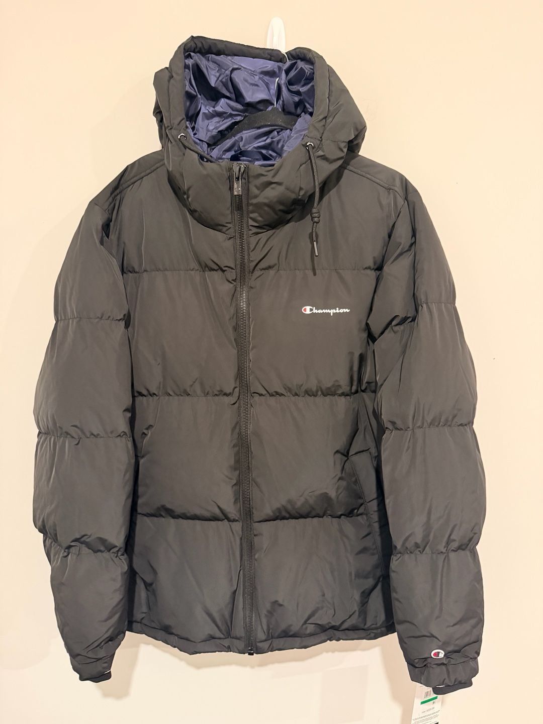 Champion Heavyweight Hooded Puffer Jacket Black Size Large 3