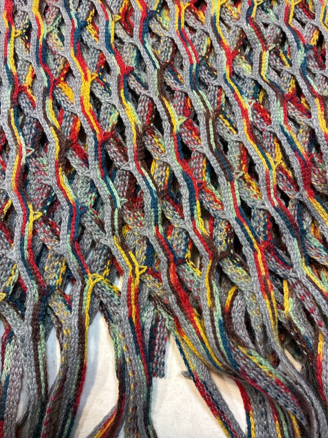 Fraas The Scarf Company Multicolored Open Knit Fringe Scarf 3
