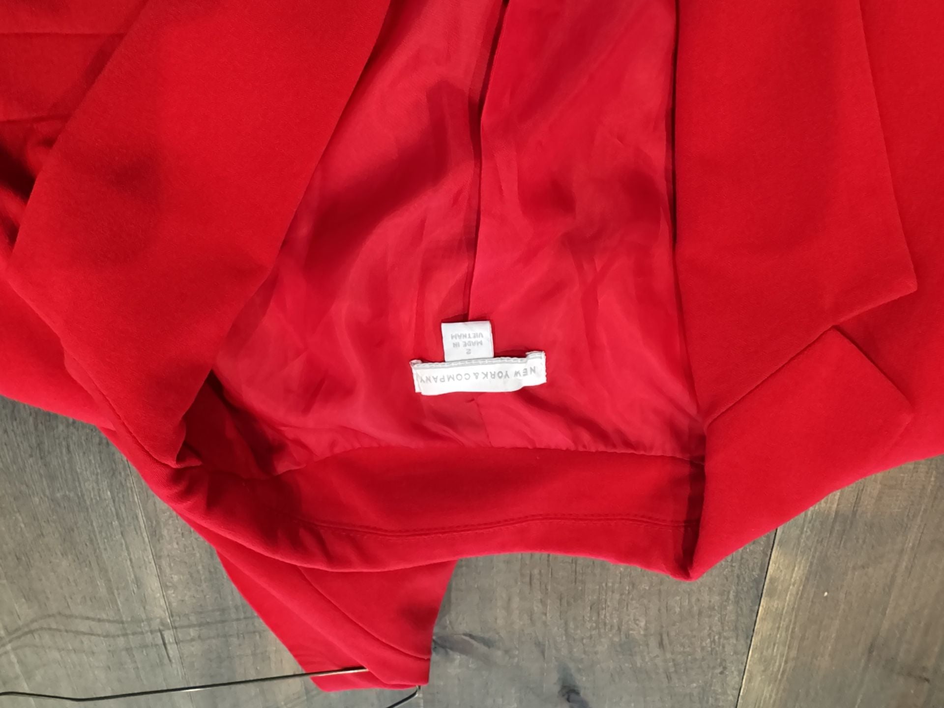New York & Company Blazer Size 2 Red Single Button Lined 5