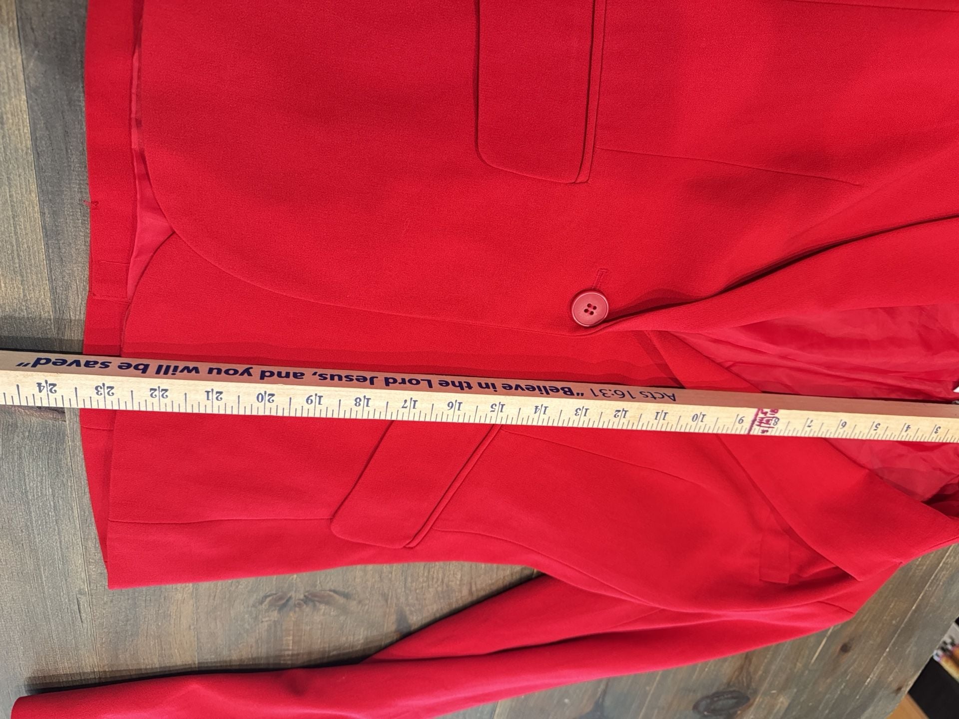 New York & Company Blazer Size 2 Red Single Button Lined 6