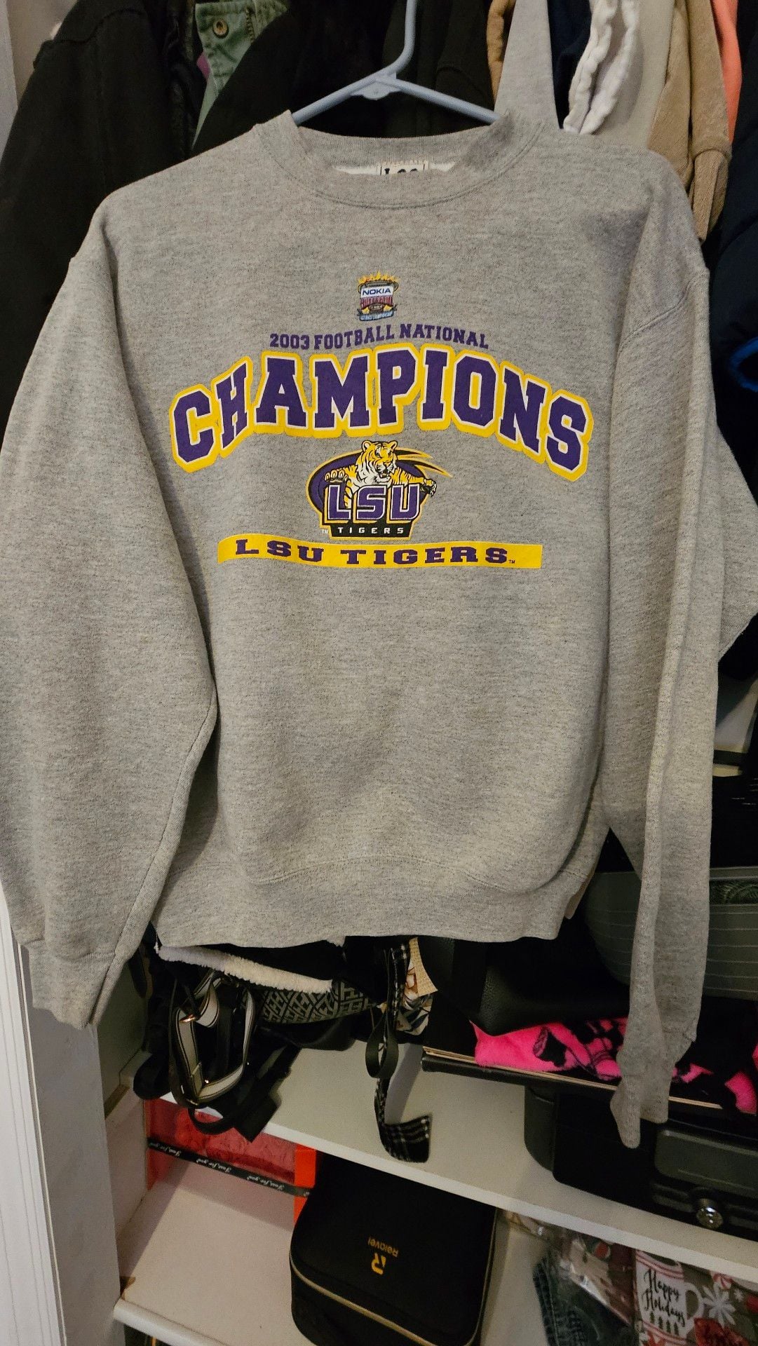 Lee Sport LSU Tigers 2003 National Champions Sweatshirt XL Grey 2