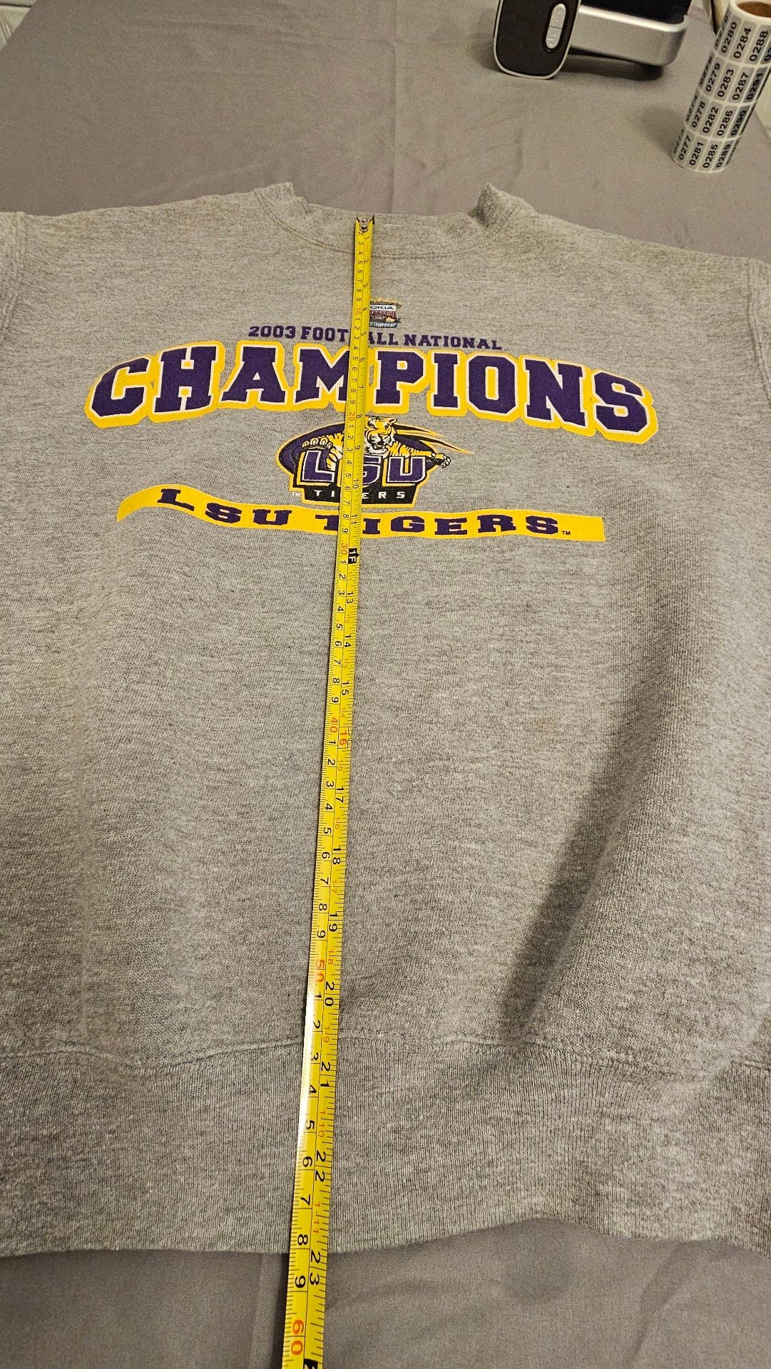 Lee Sport LSU Tigers 2003 National Champions Sweatshirt XL Grey 6