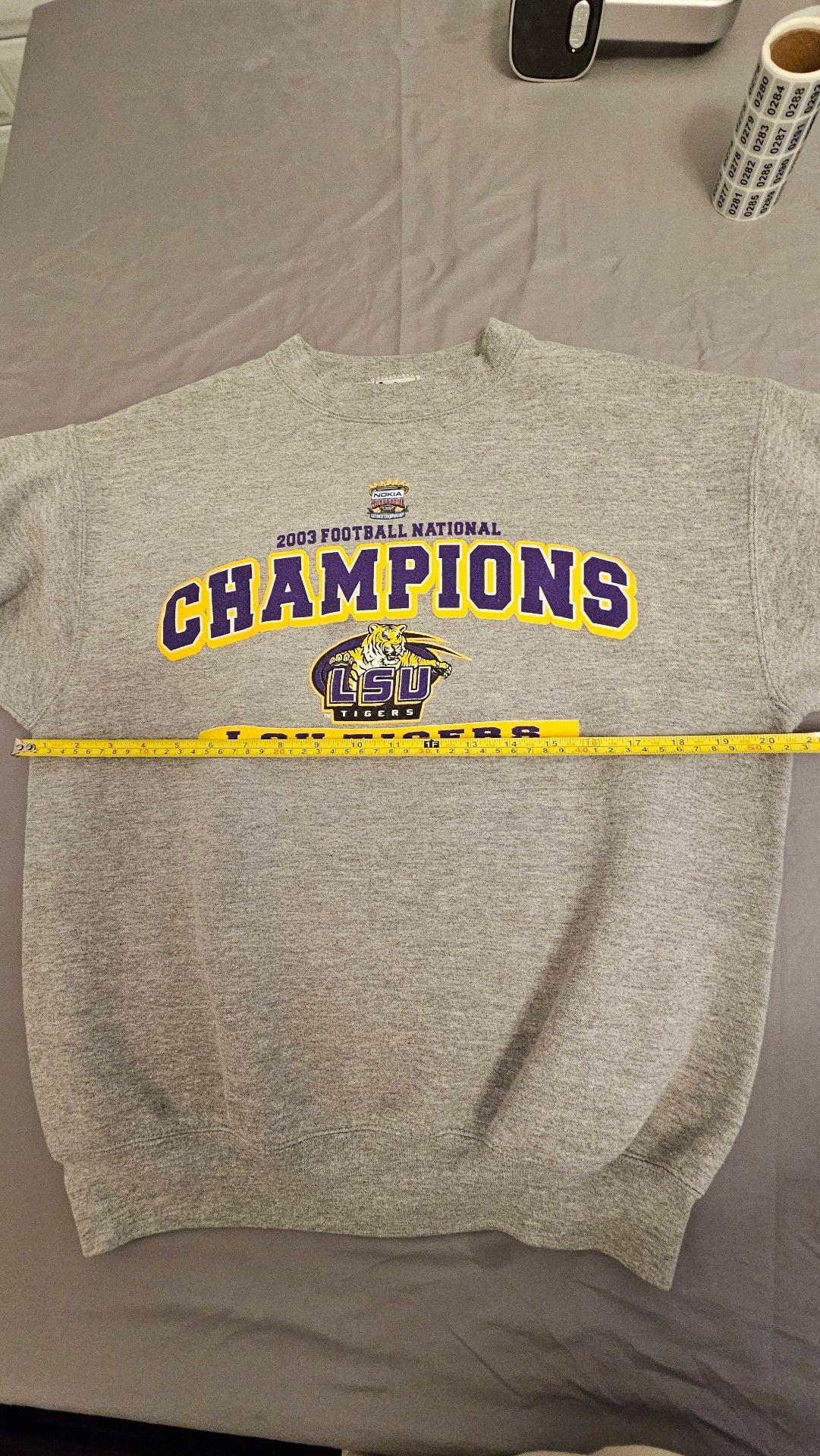 Lee Sport LSU Tigers 2003 National Champions Sweatshirt XL Grey 7