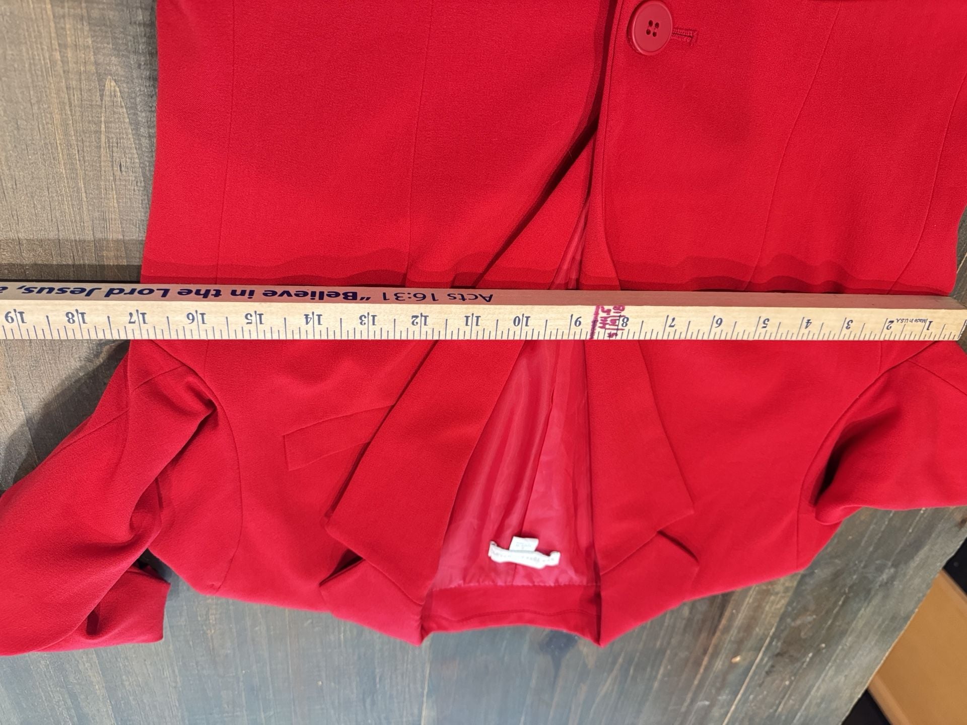 New York & Company Blazer Size 2 Red Single Button Lined 7