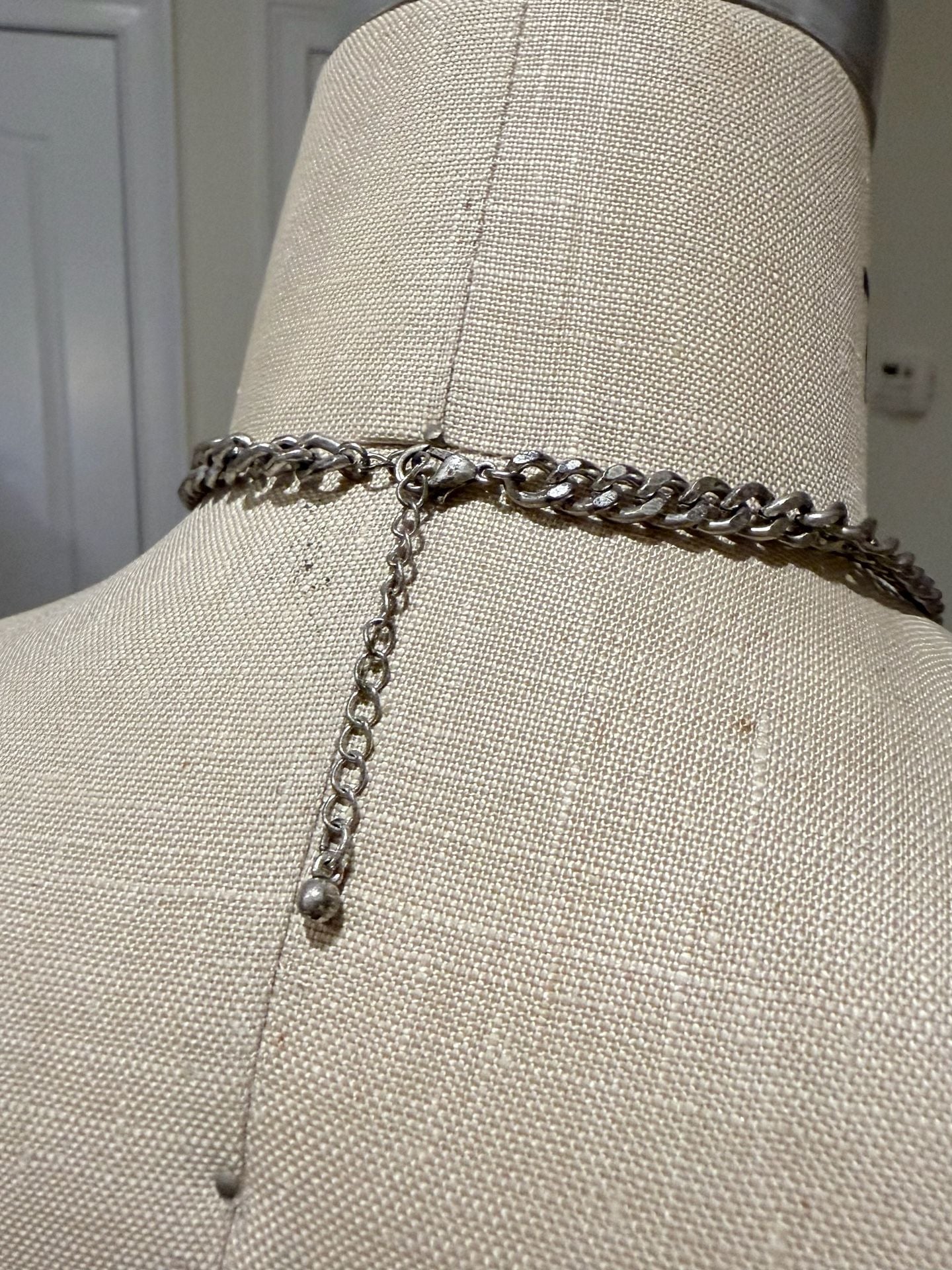 Material Girl Gunmetal Rectangular Stone Statement Collar Necklace 5