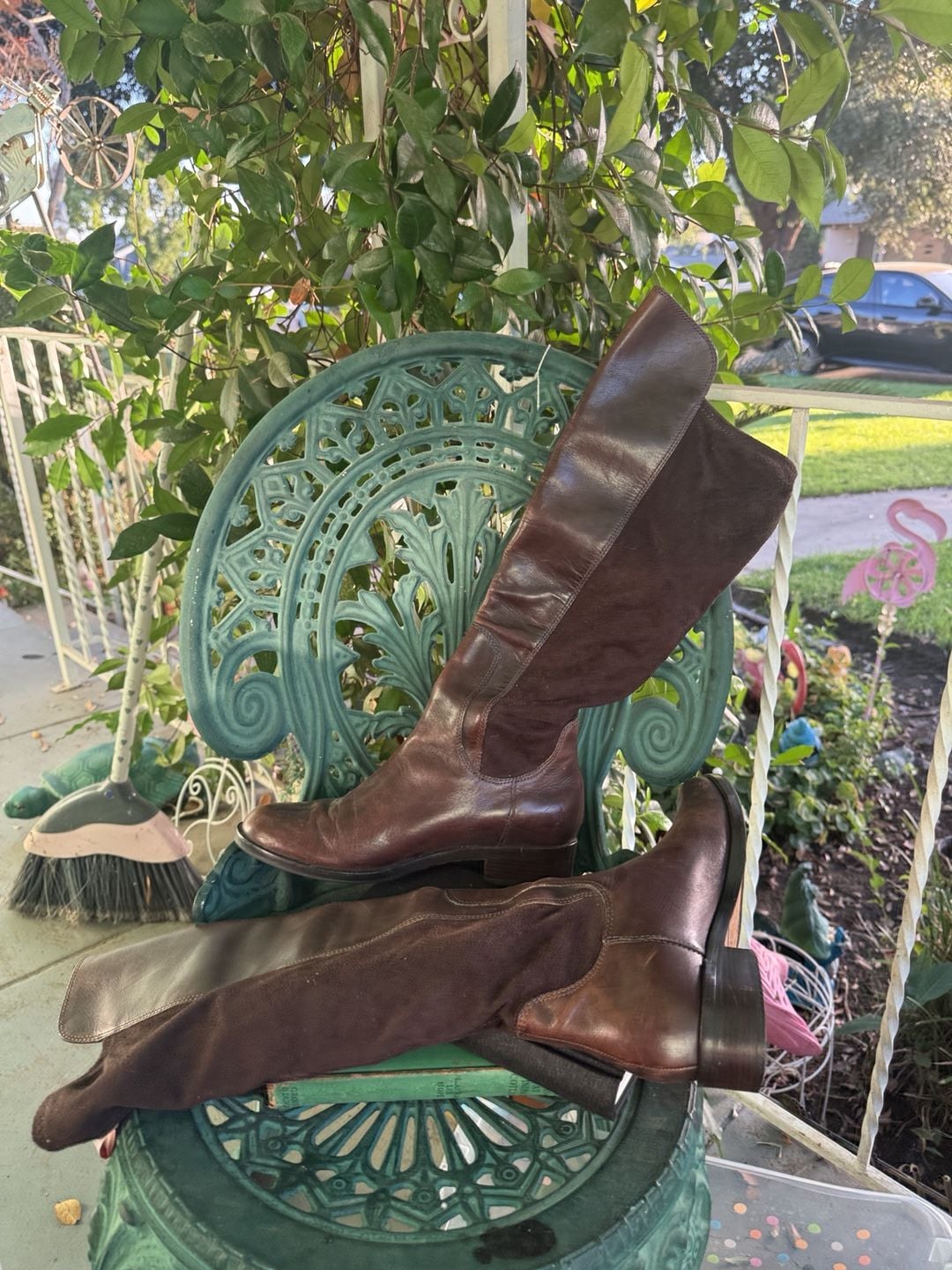 Nike Air Leather Equestrian Boots Size 8B Brown 5