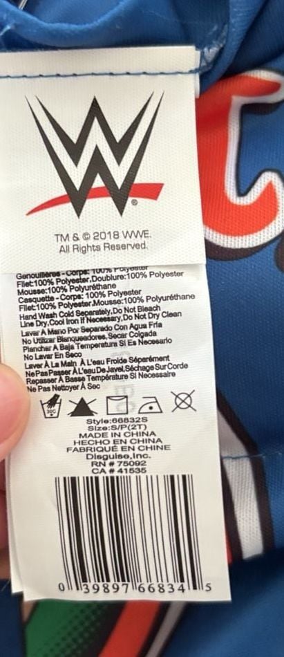 WWE John Cena Respect Earn It Costume Size 2T 3