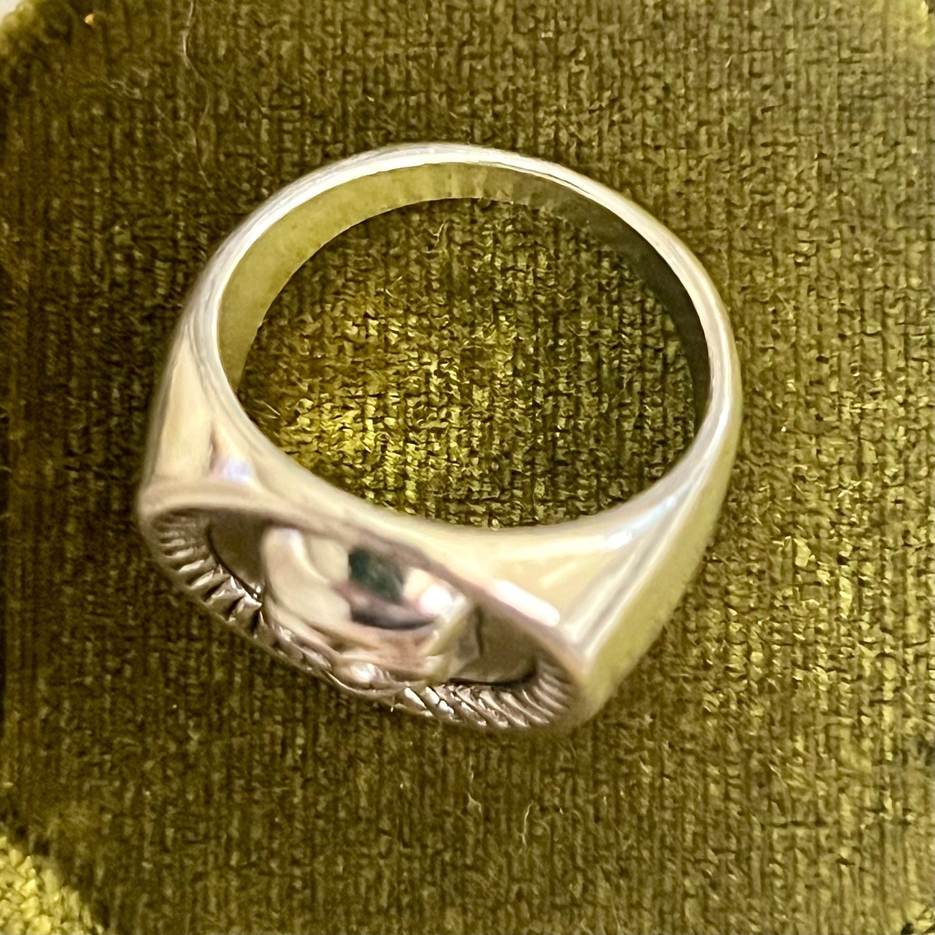 Thomas Sabo Silver Titanium Steel Signet Ring Skull Relief Rebel Icons Size 8 5