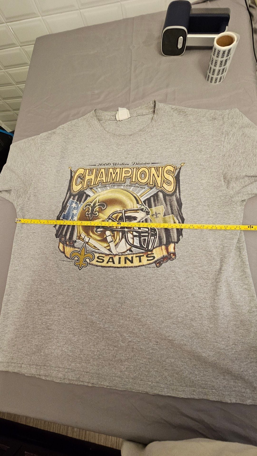 Vintage 2000 New Orleans Saints NFC West Champions Lee Sport T-Shirt XL NFL 9