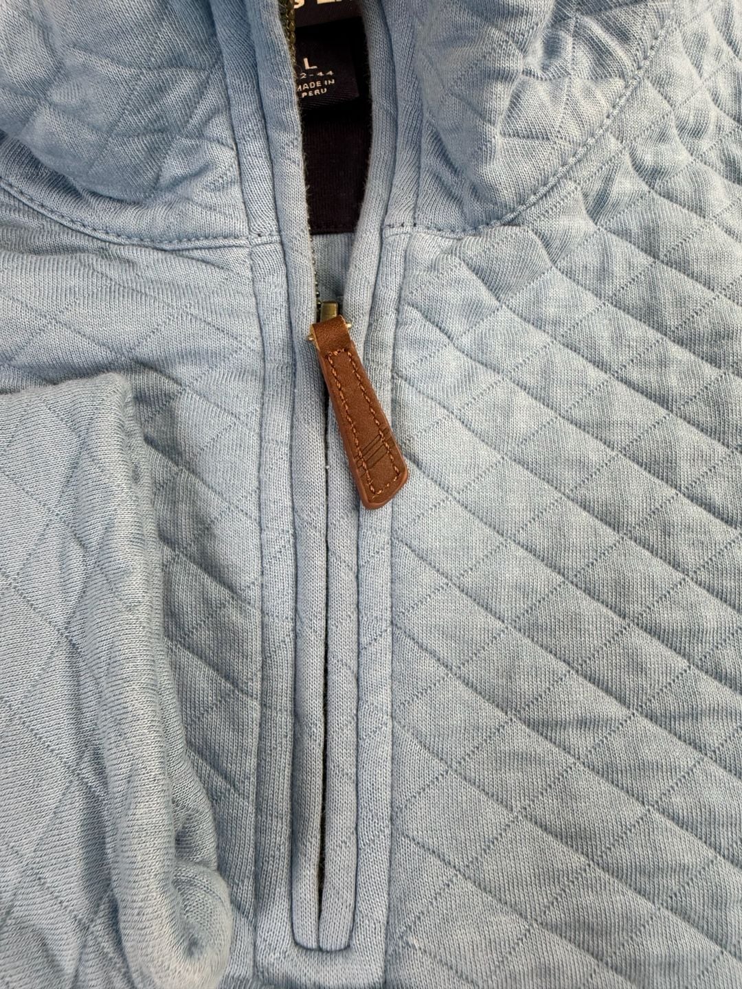 Lands' End Quilted 1/4 Zip Pullover Sweatshirt Size L 42-44 Light Blue 3