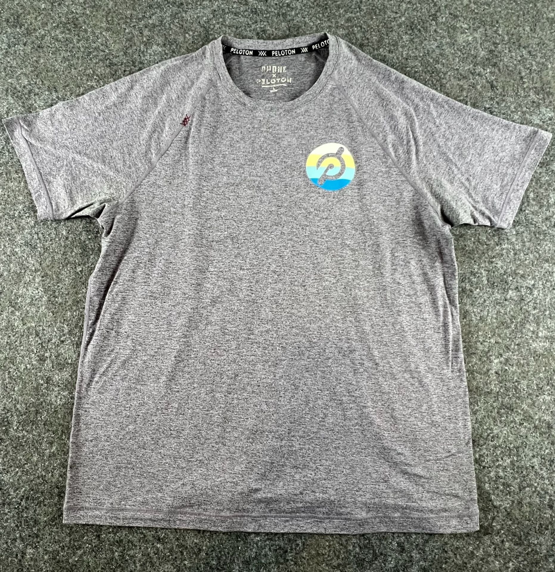 Rhone x Peloton Reign Short Sleeve Tech Shirt Size L Gray 2