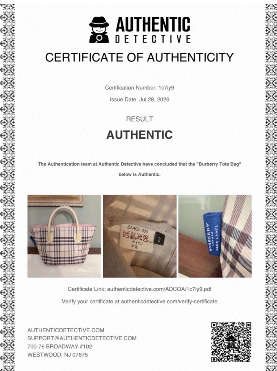 Burberry Blue Label Nova Check Handbag Pink Tote Purse 17