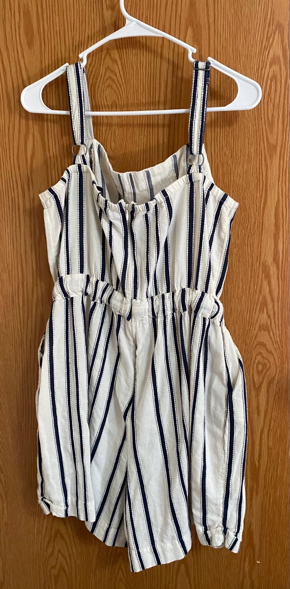 Lane Bryant Striped Romper Size 14 Blue White Tie Waist 3