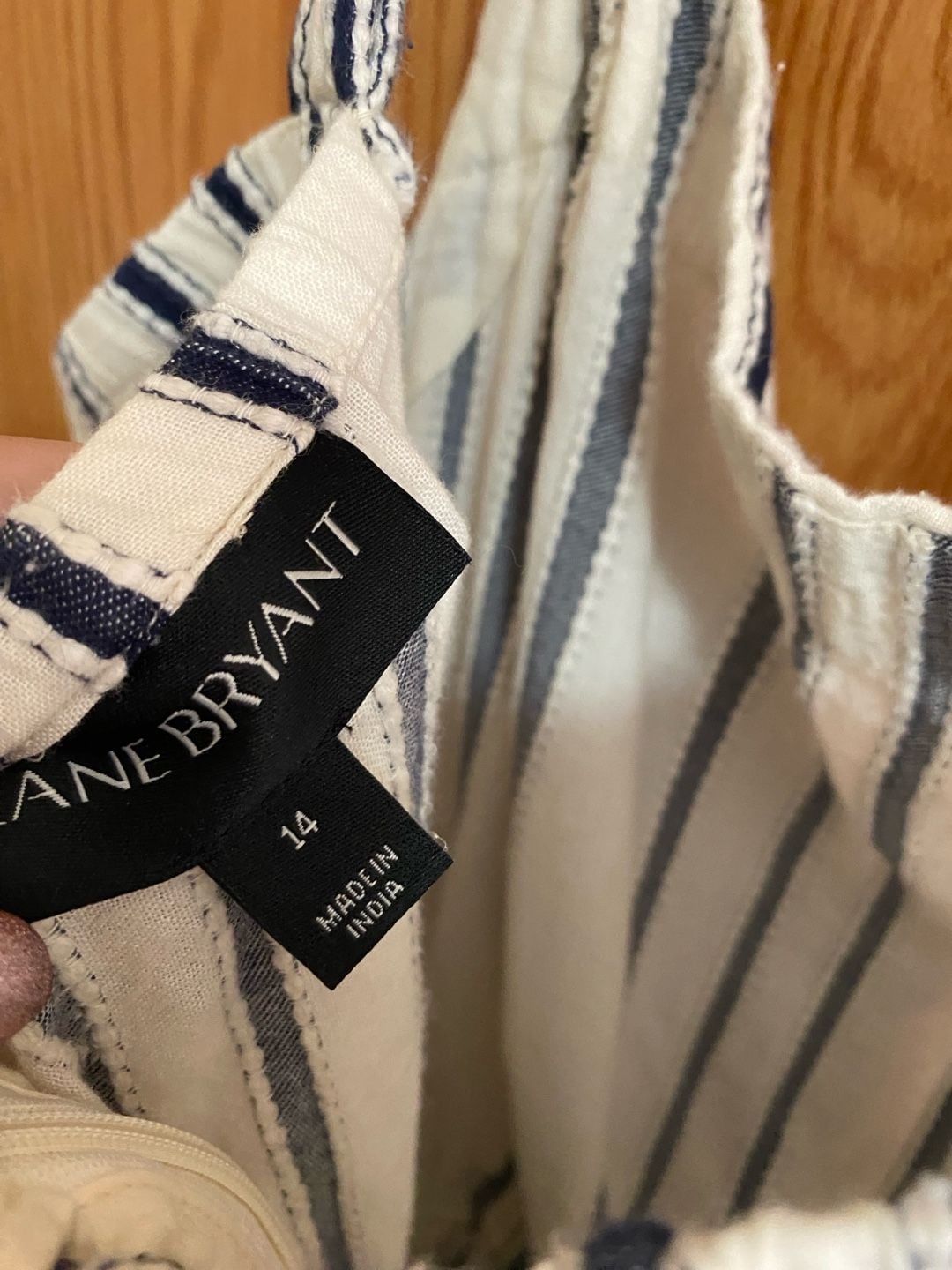 Lane Bryant Striped Romper Size 14 Blue White Tie Waist 4