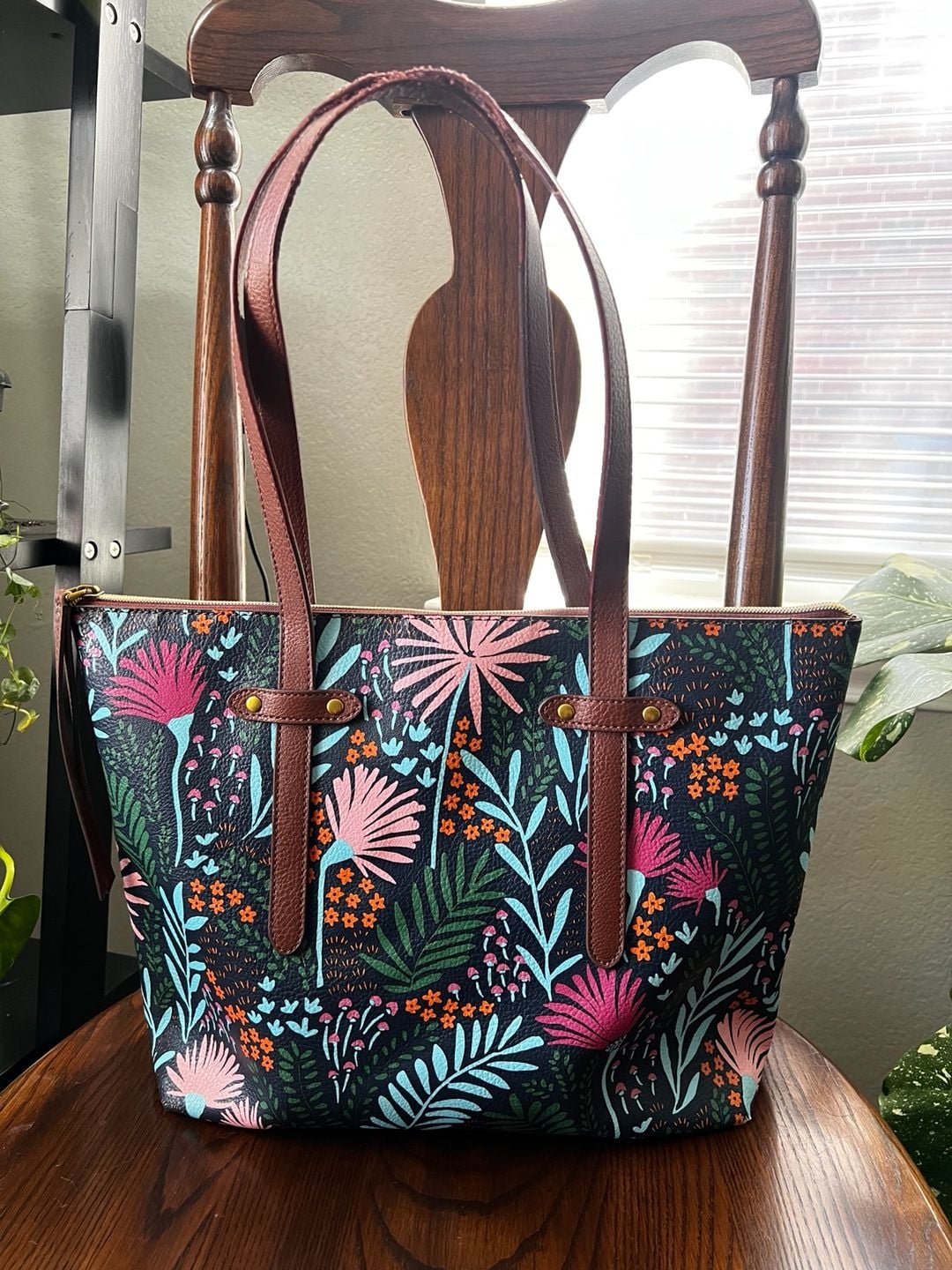 Fossil Floral Print Tote Bag 2