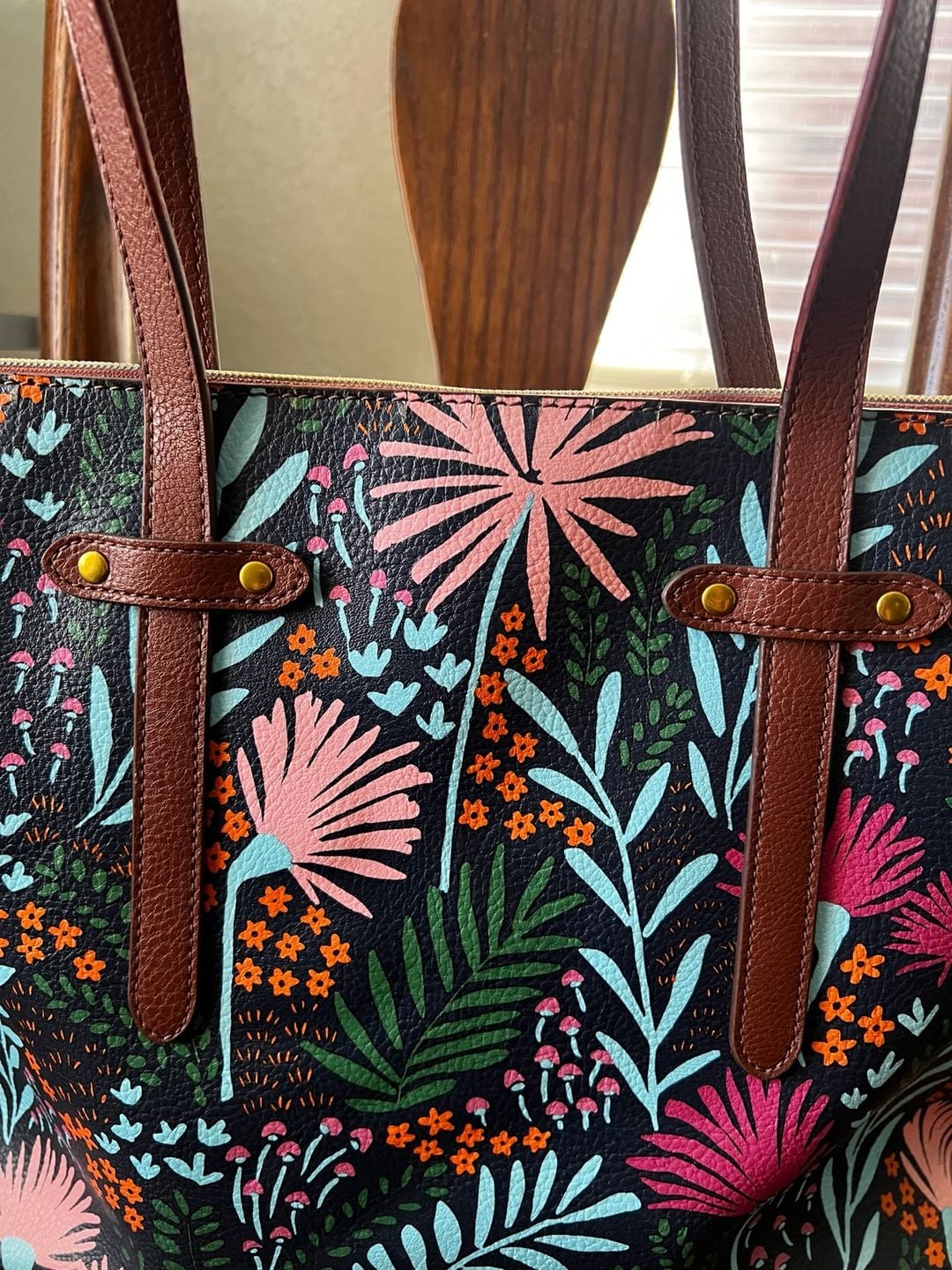 Fossil Floral Print Tote Bag 3
