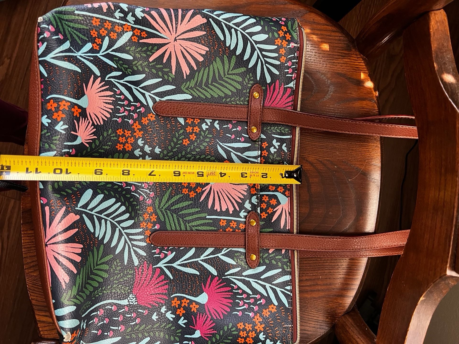 Fossil Floral Print Tote Bag 7