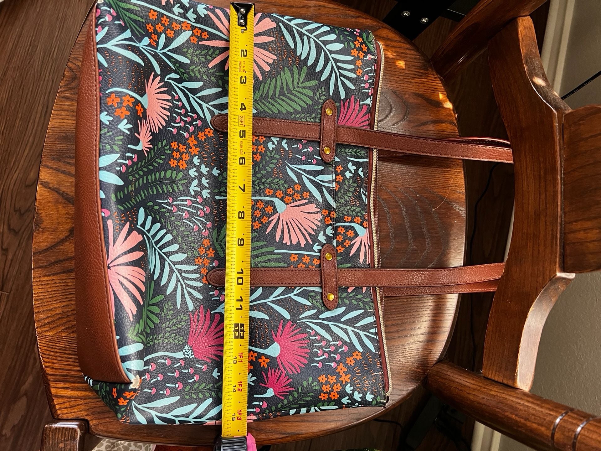 Fossil Floral Print Tote Bag 8