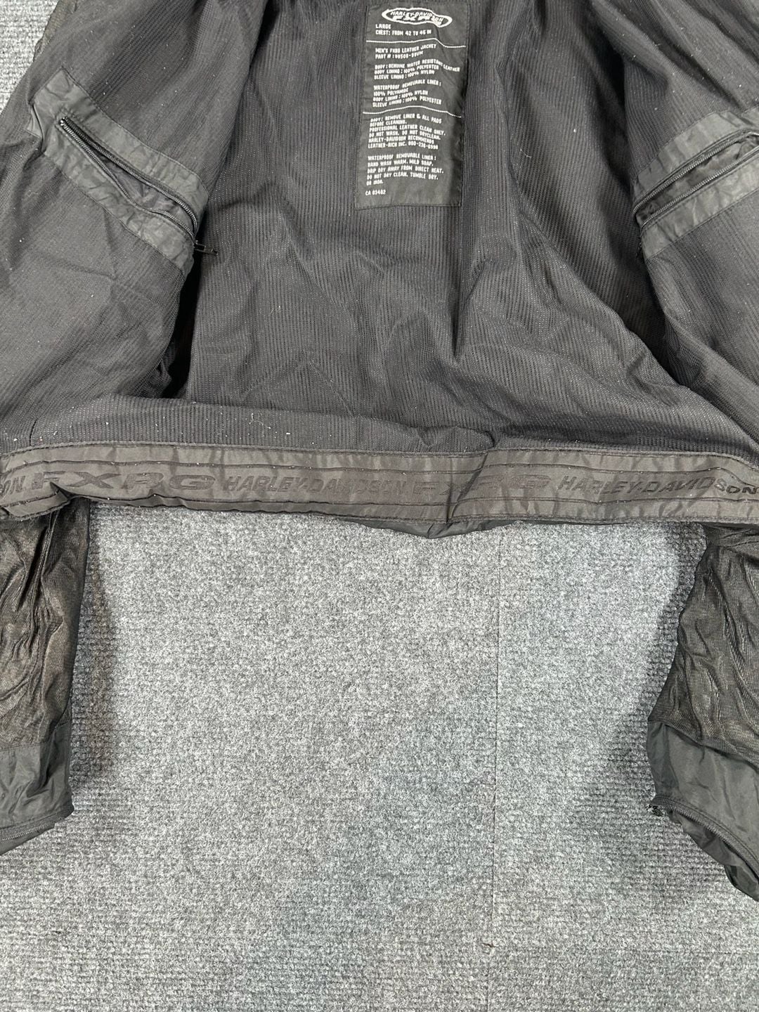 Harley-Davidson FXRG Jacket Size Large Black Waterproof Liner 8