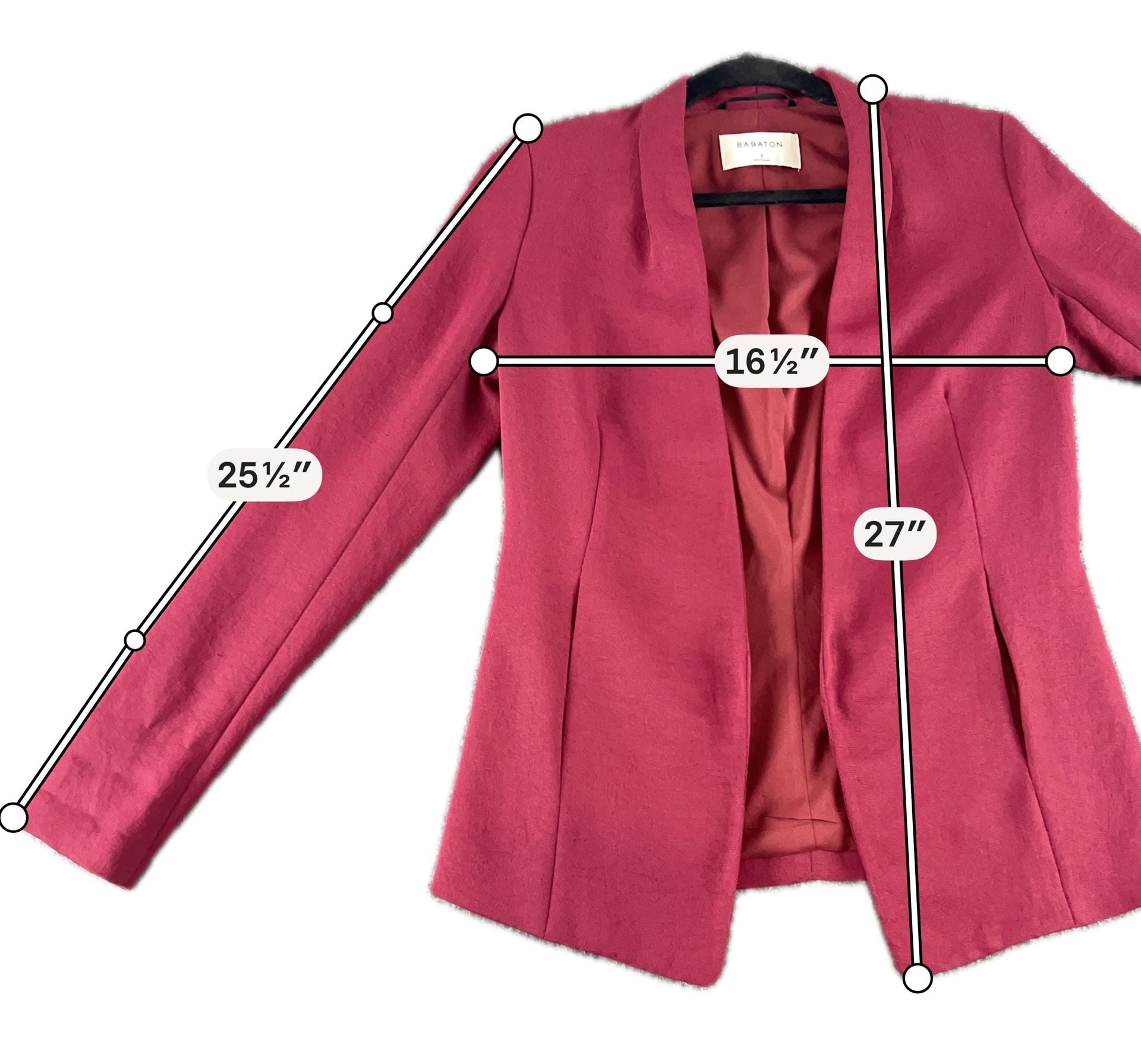 Babaton Keith Jacket Size 2 Open Front Collarless Blazer 5