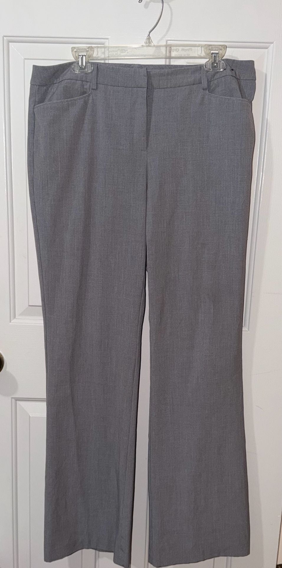 New York & Company Stretch Pants Size 12 Tall Gray Dress Trousers 2