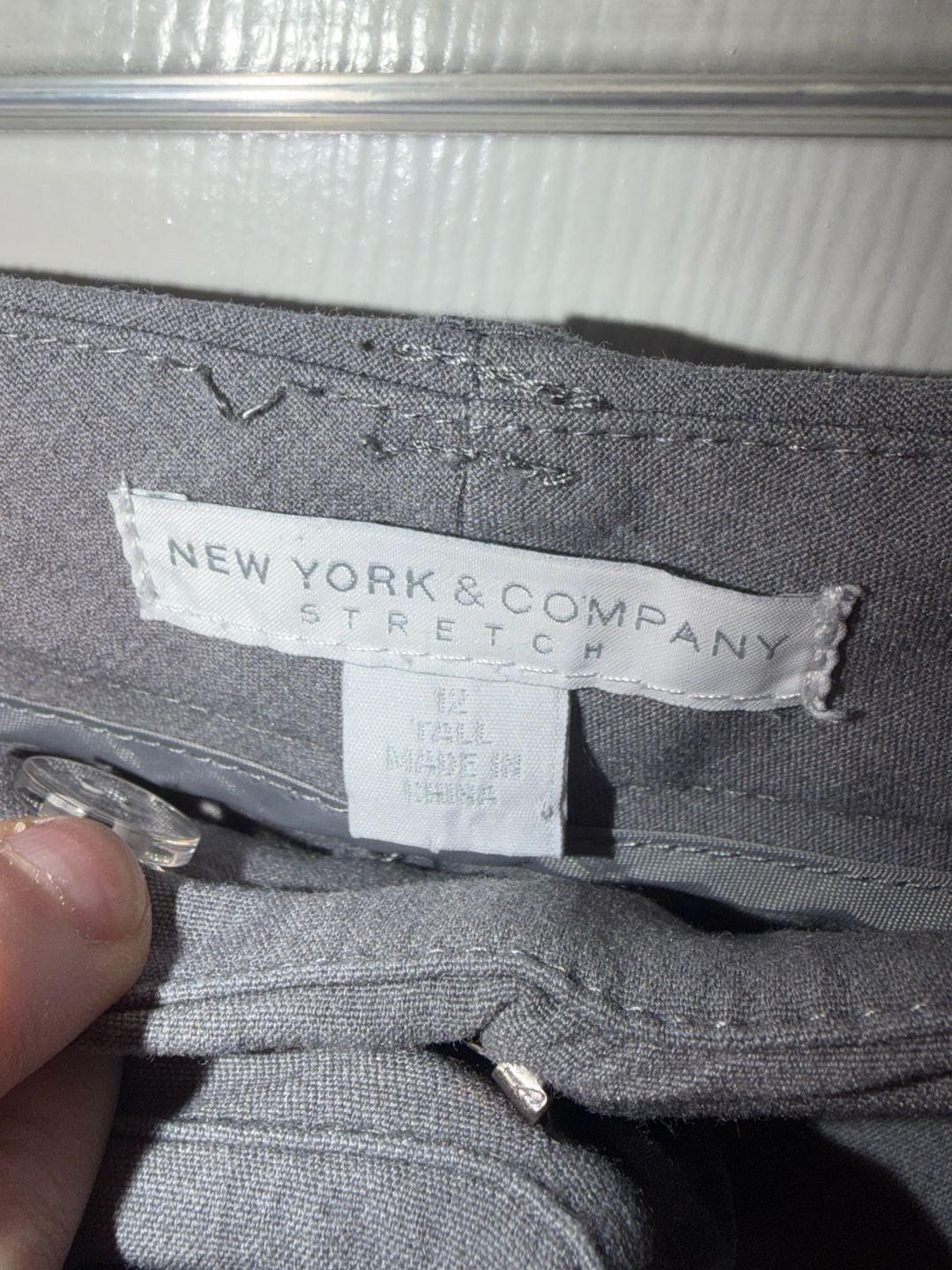 New York & Company Stretch Pants Size 12 Tall Gray Dress Trousers 3