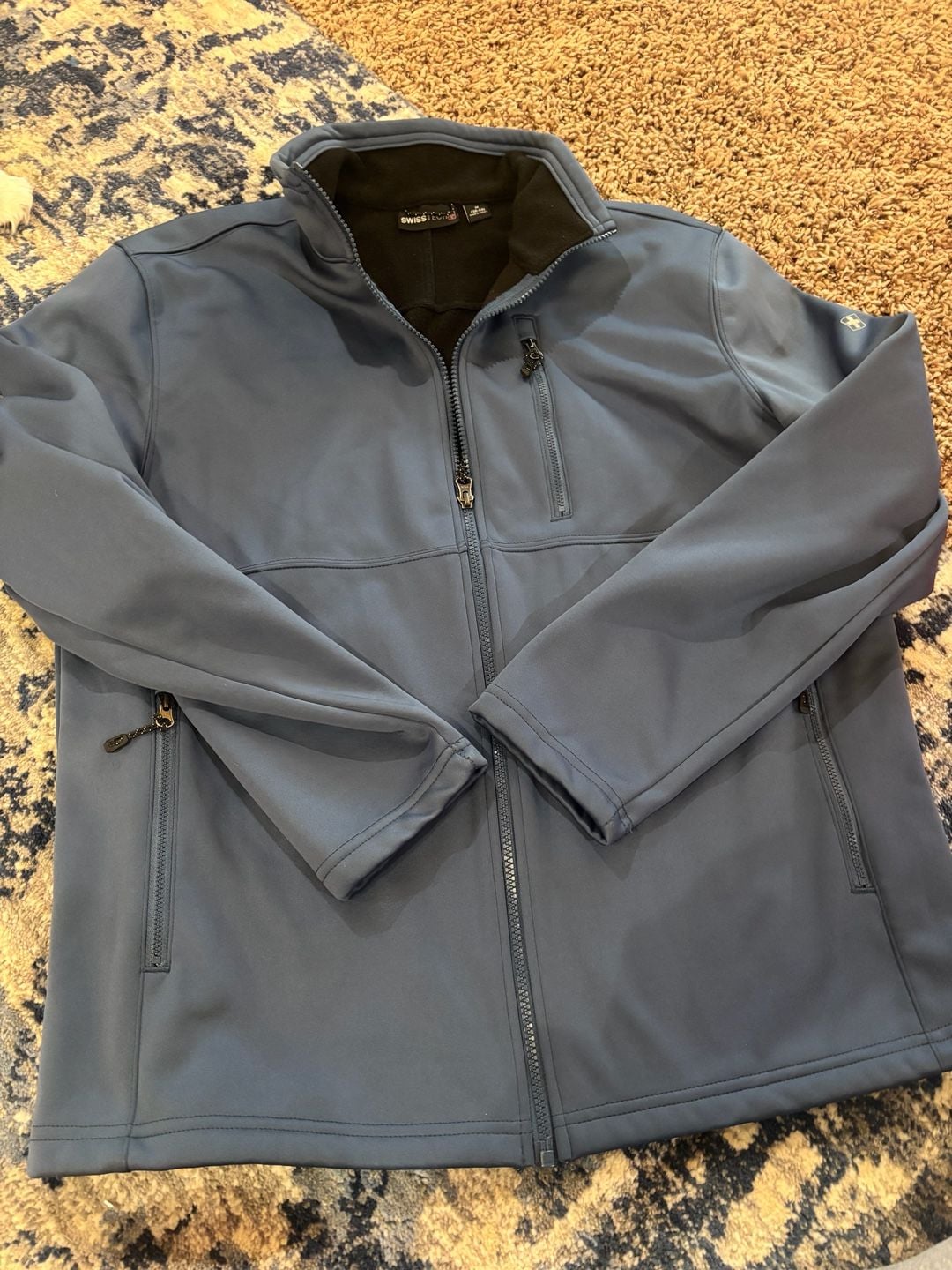 Swiss Tech Softshell Jacket Size M 38-40 Blue Full Zip Fleece Lined 2