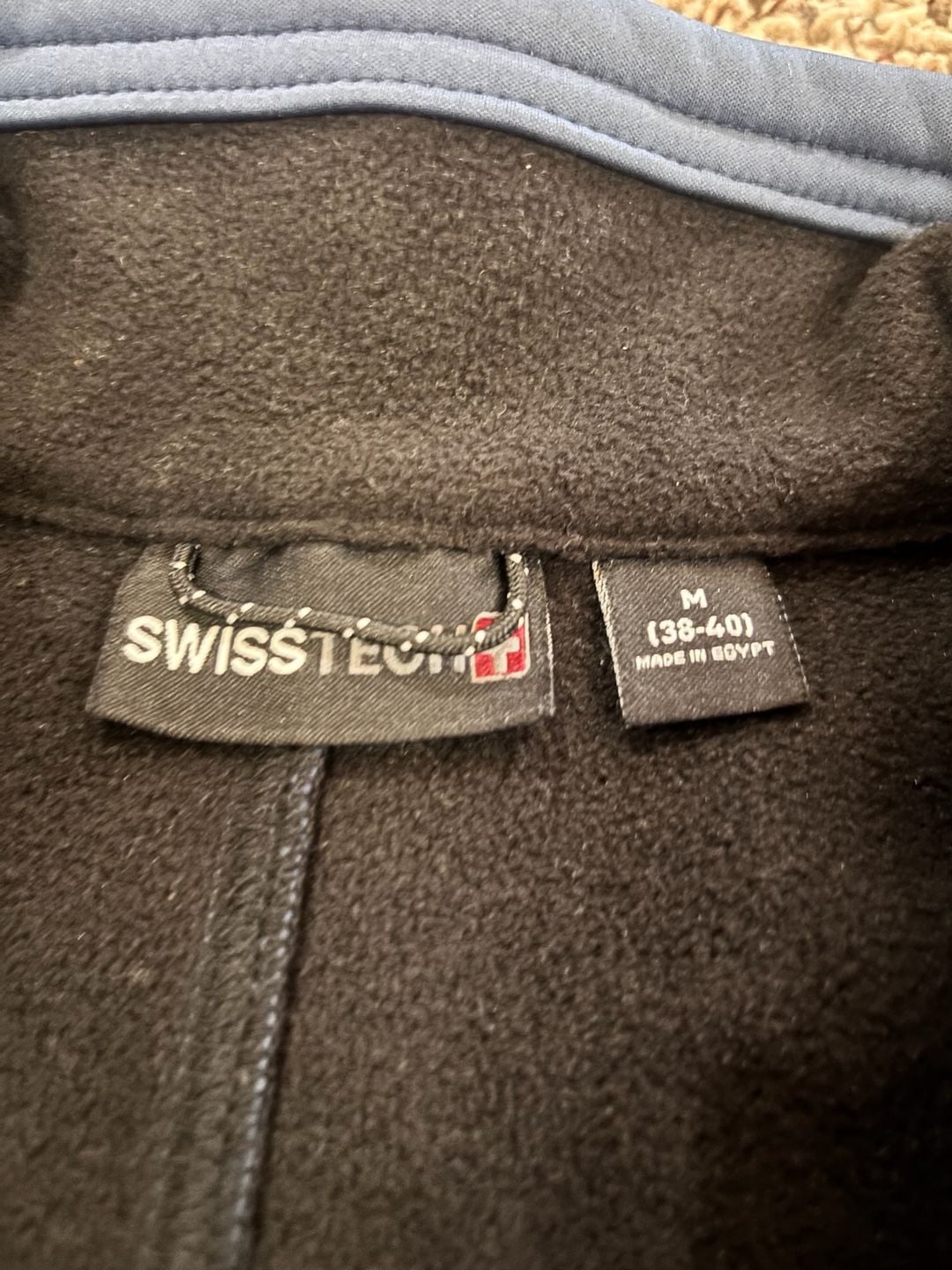 Swiss Tech Softshell Jacket Size M 38-40 Blue Full Zip Fleece Lined 6