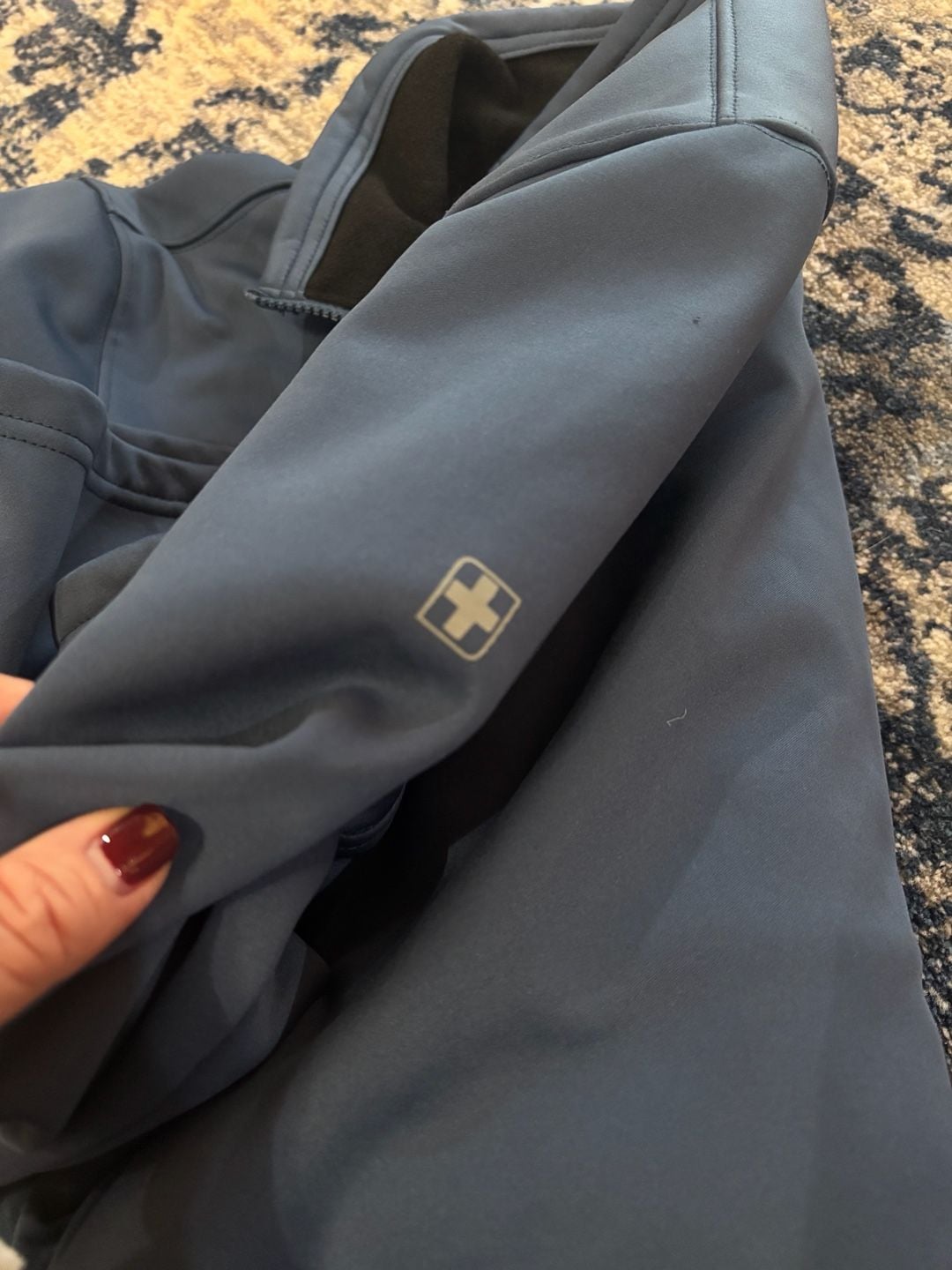 Swiss Tech Softshell Jacket Size M 38-40 Blue Full Zip Fleece Lined 8