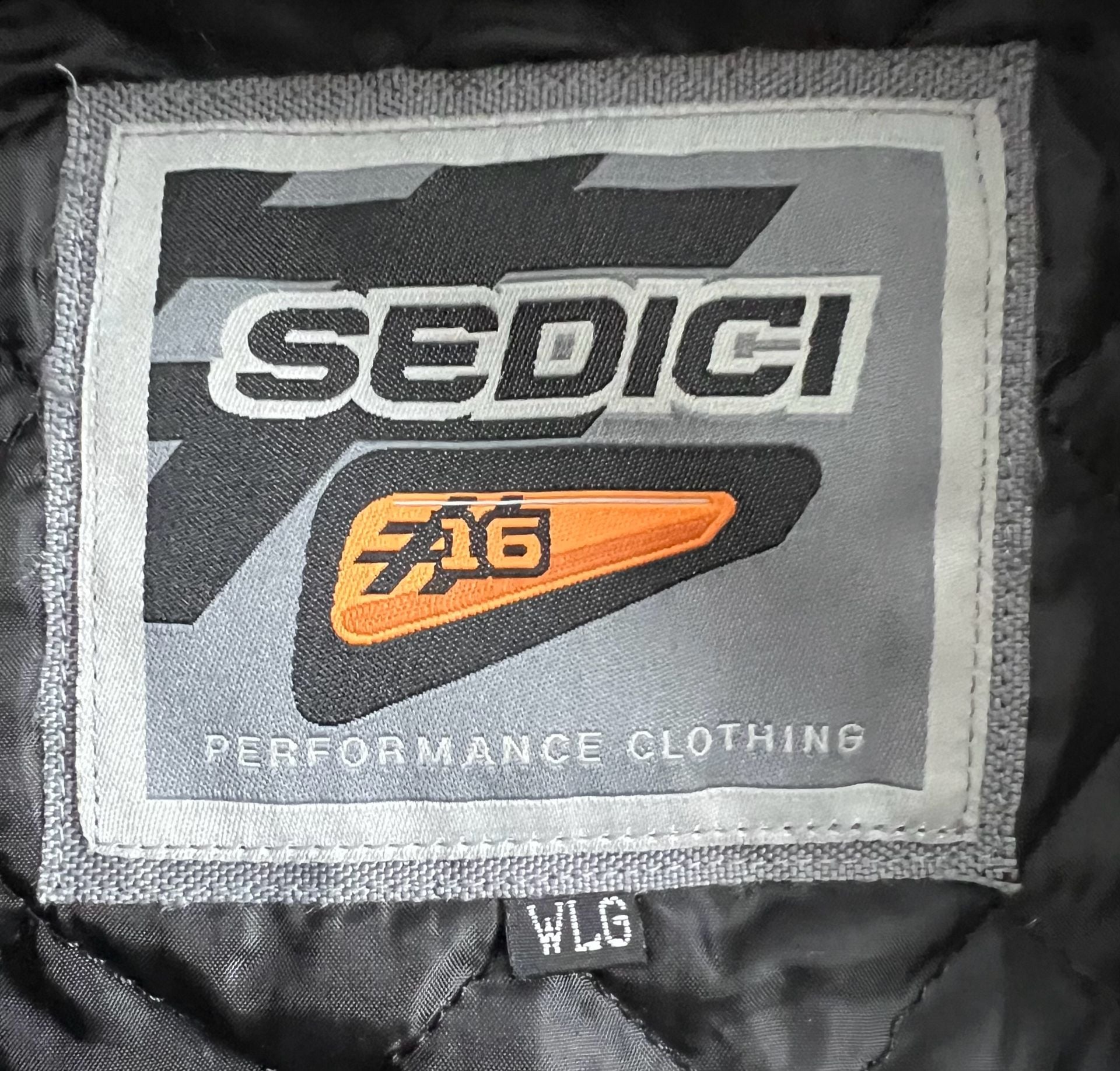 Sedici Motorcycle Jacket Size WLG Black Quilted Liner Zip 6