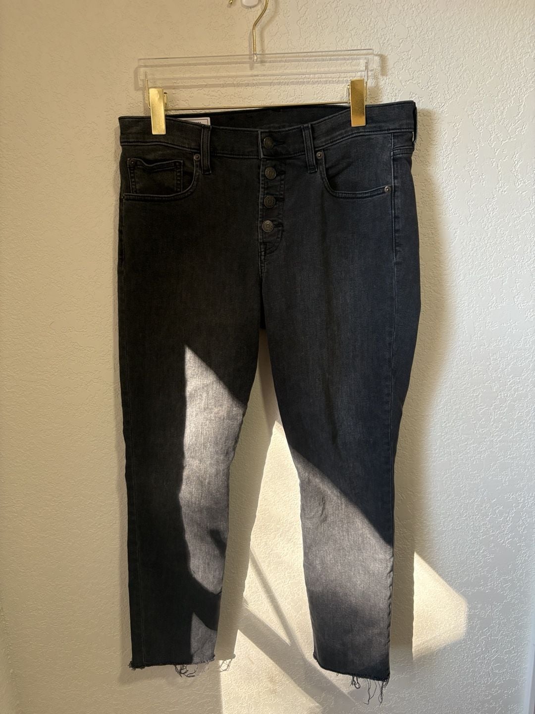 Gap True Skinny Mid Rise Jeans Size 31x28 Black Exposed Button Fly 2