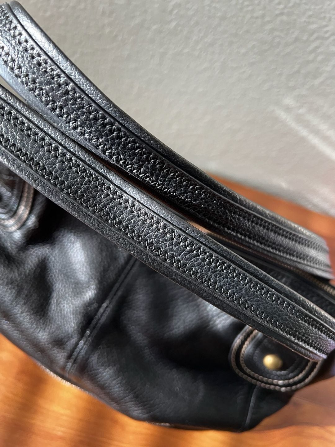 The Sak Black Leather Shoulder Bag Handbag Purse 6
