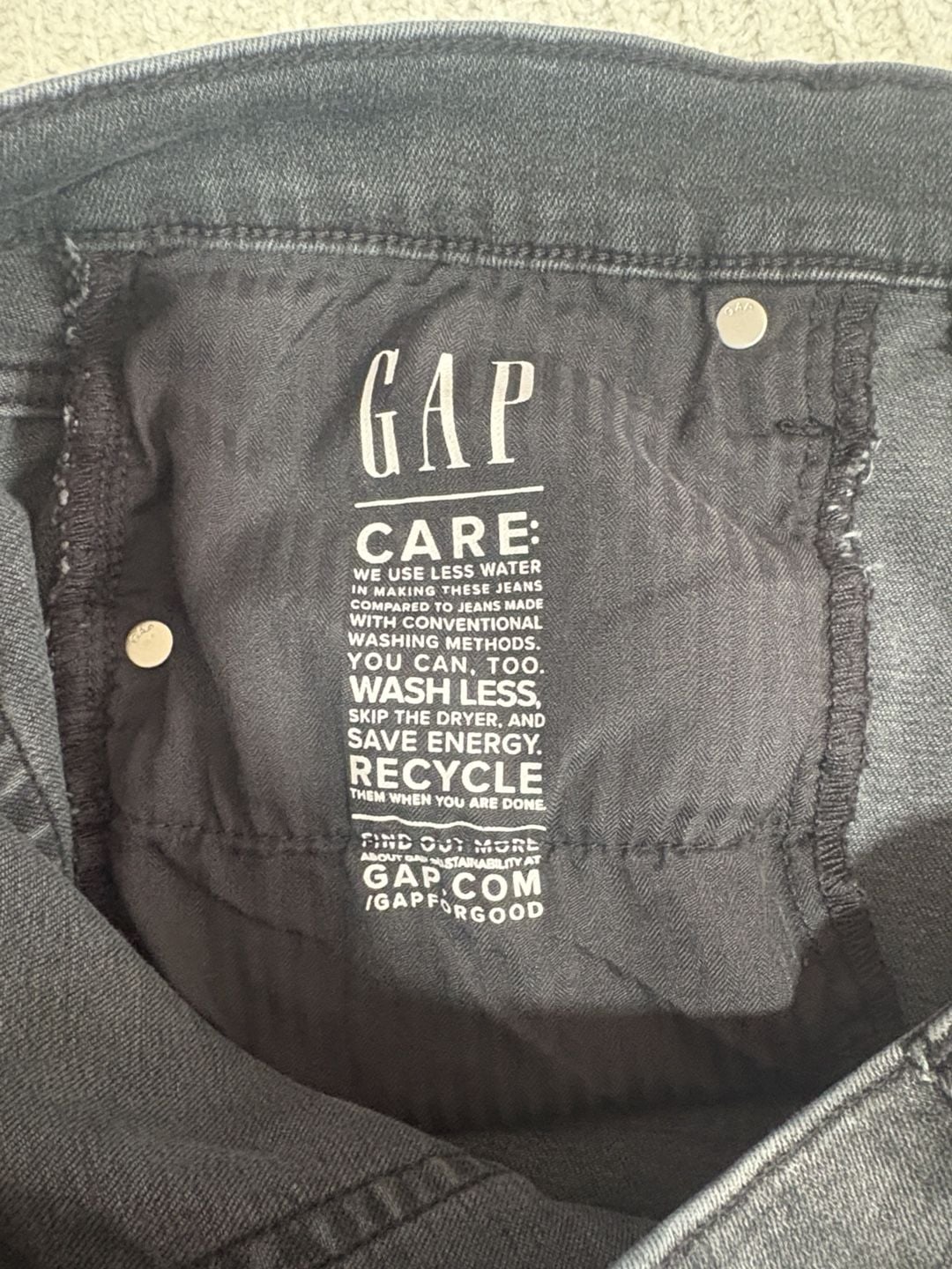 Gap True Skinny Mid Rise Jeans Size 31x28 Black Exposed Button Fly 8