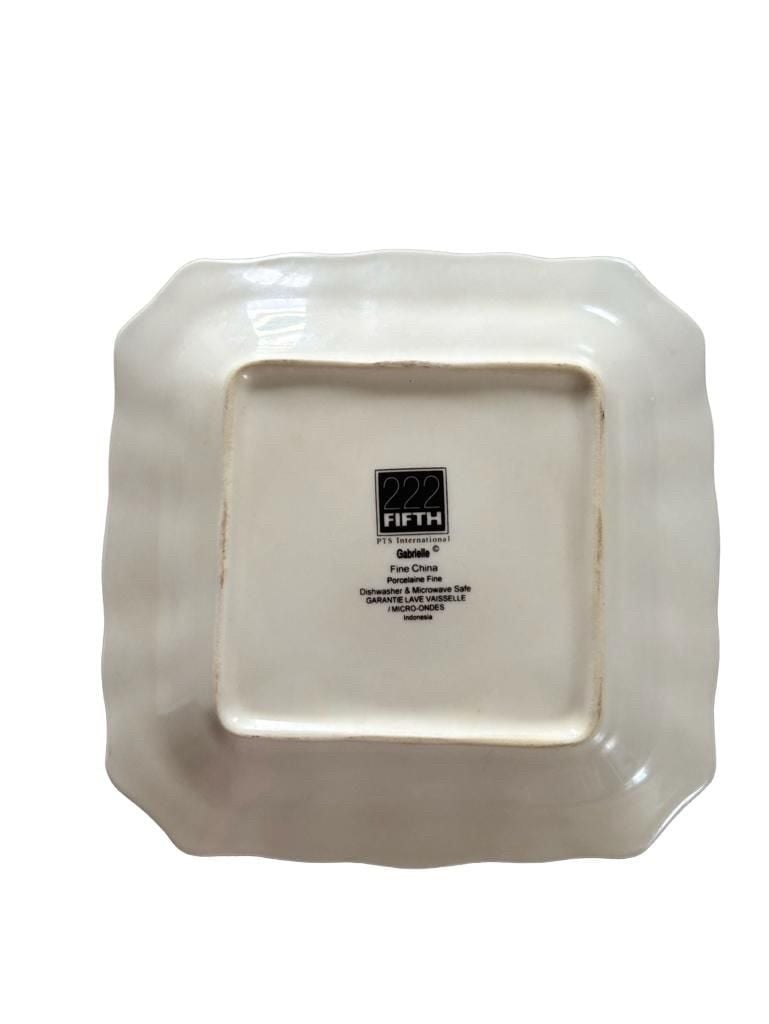222 Fifth Gabrielle Fine China 8.5 Inch Square Bowl Floral Pattern 2