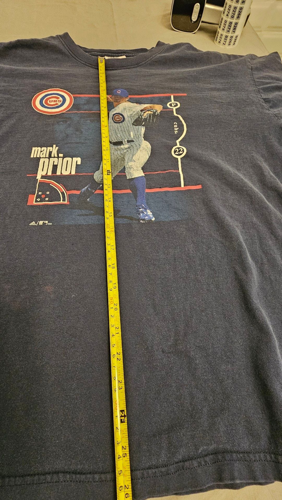 Vintage 2000 Adidas Chicago Cubs Mark Prior #22 T-Shirt Men’s Baseball MLB 7