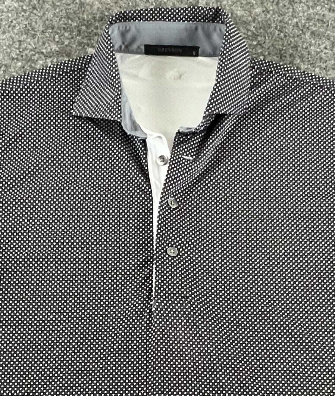 Greyson Polo Shirt Size S Black White Micro Dot Golf Performance 2