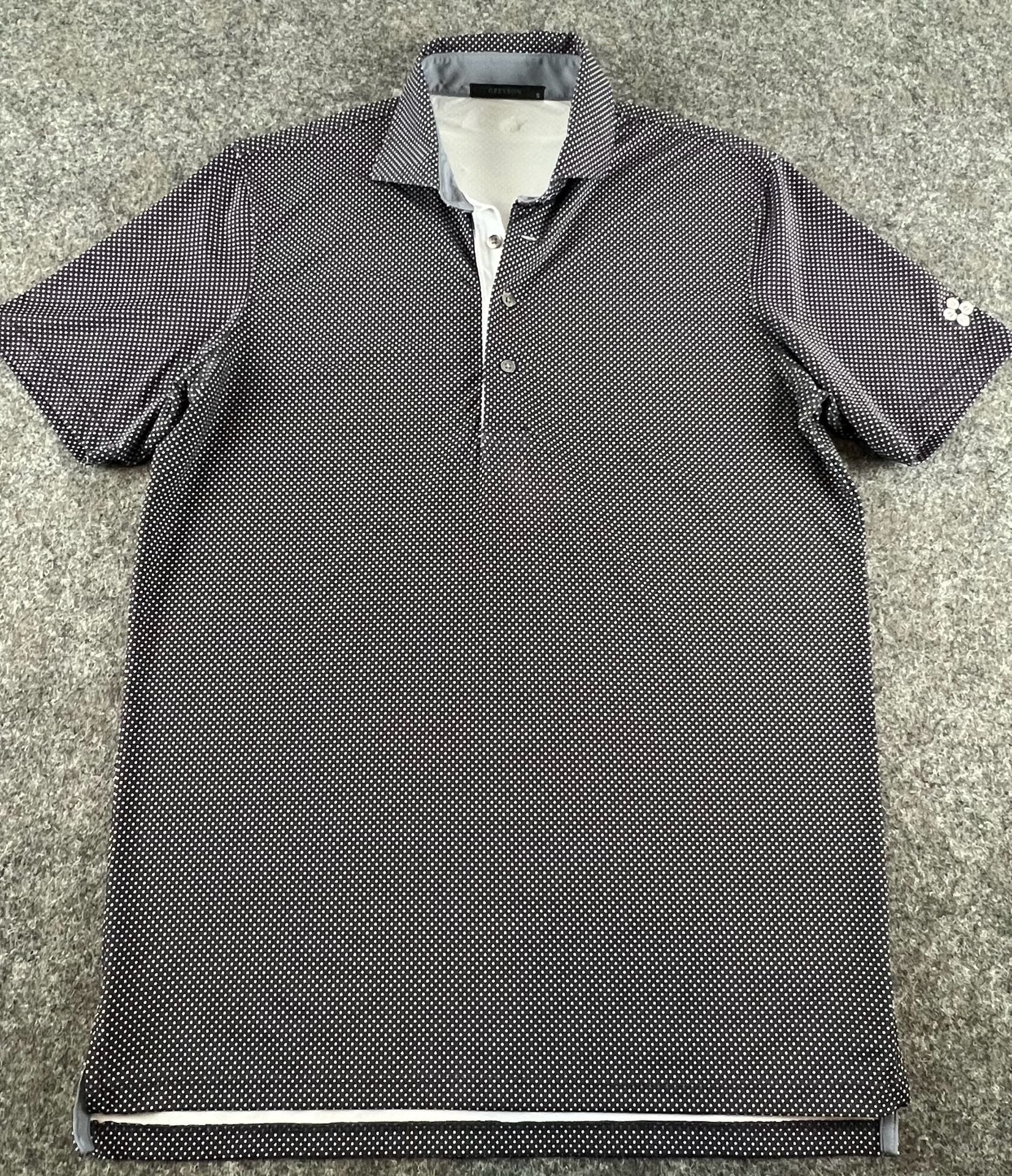 Greyson Polo Shirt Size S Black White Micro Dot Golf Performance 5