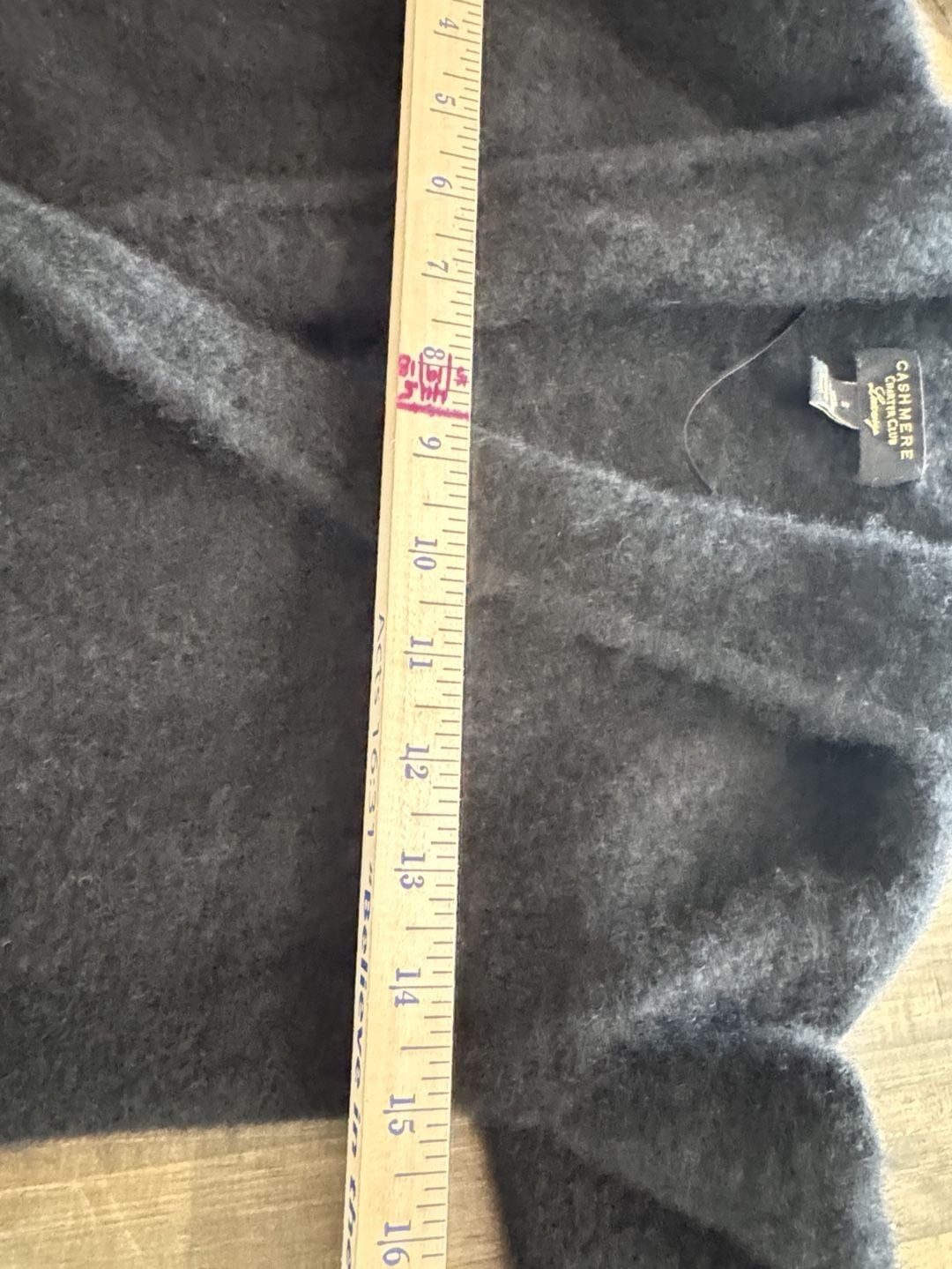 Charter Club Cashmere Sweater Size Petite S Black 100% Cashmere Open Front 7