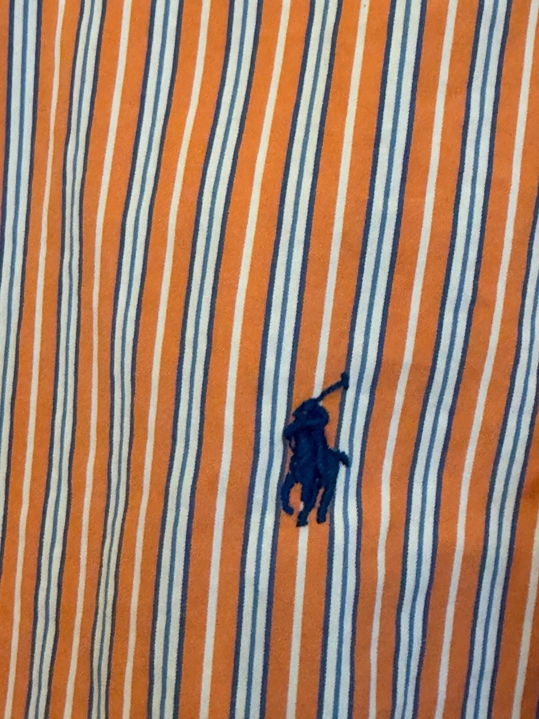 Ralph Lauren Custom Fit Striped Long Sleeve Button-Down Shirt XL Orange 3