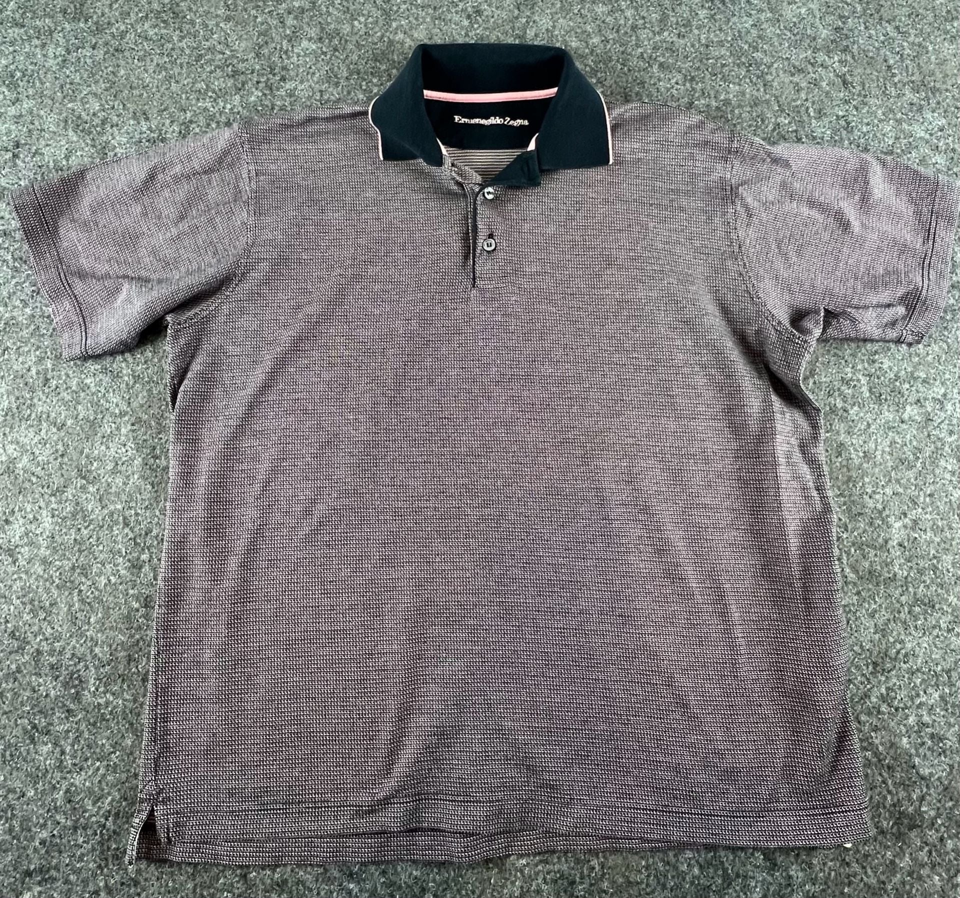 Ermenegildo Zegna Polo Shirt Geometric Print Contrasting Collar 4